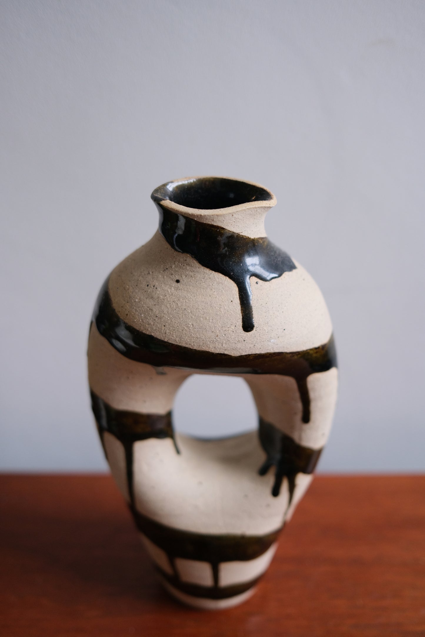 Hole Vase — Drippy Deep Green