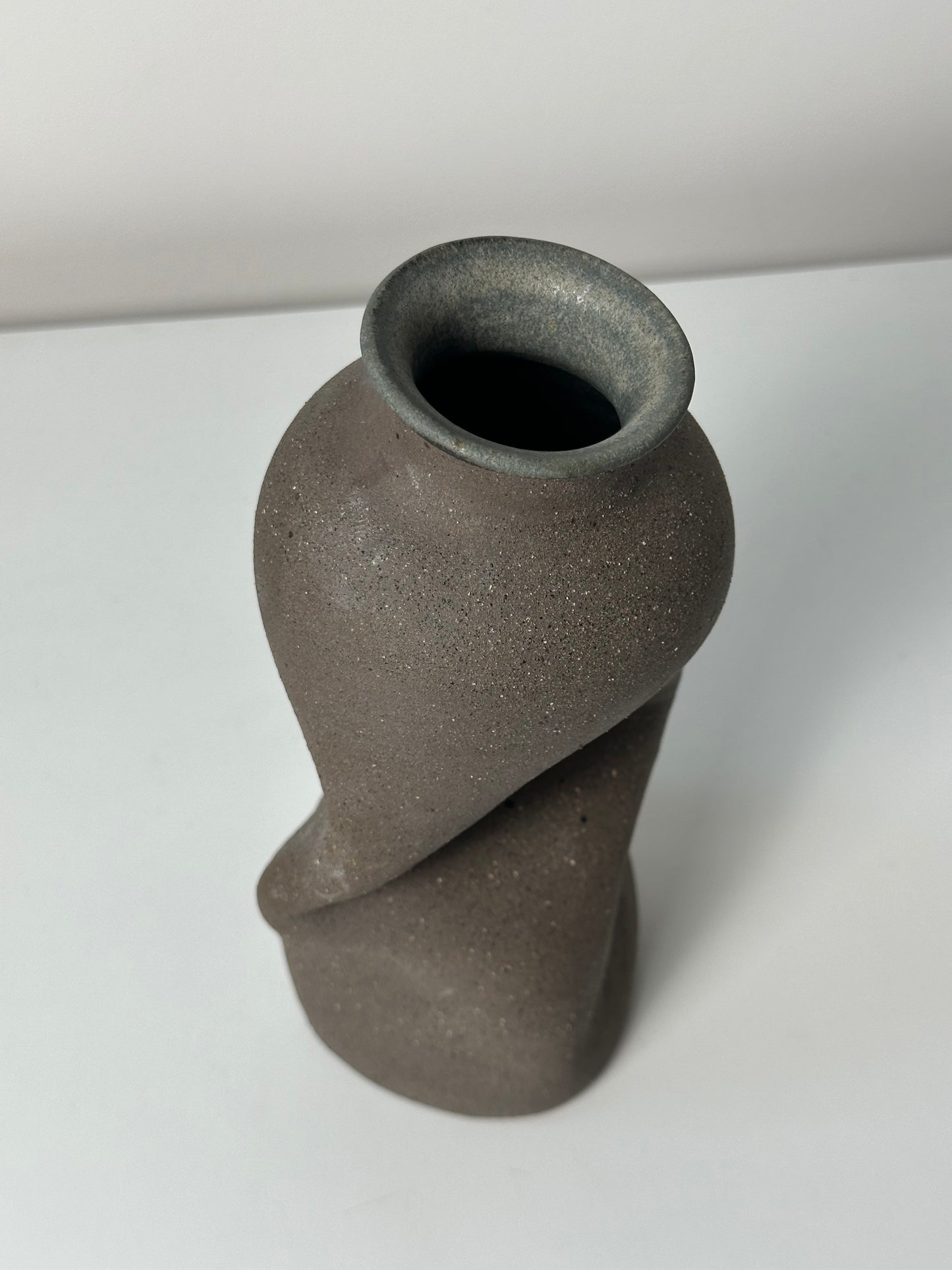 Warped Vase — Chocolate clay (Raw)