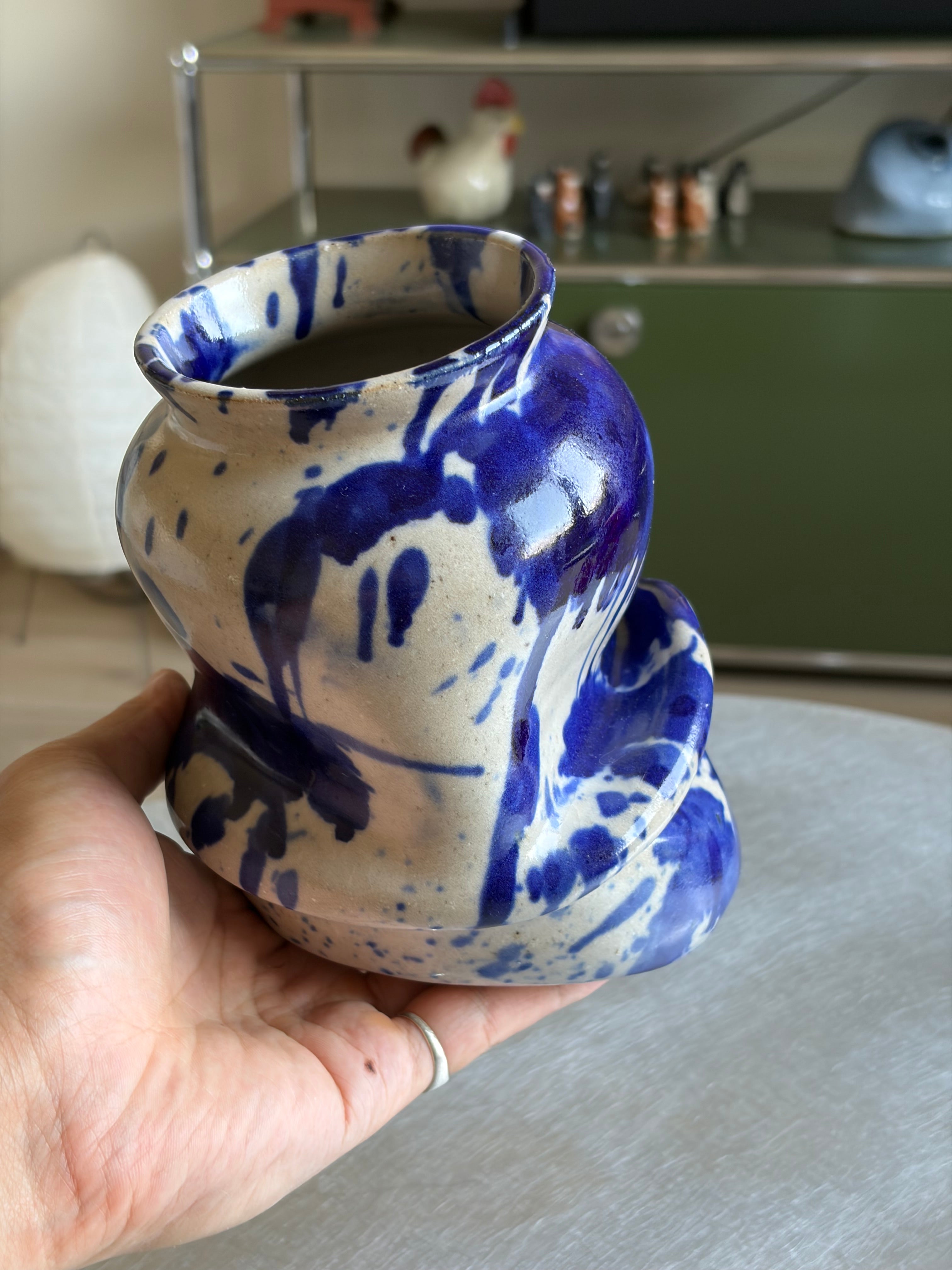 Warped Vase — Splash Cobalt №2