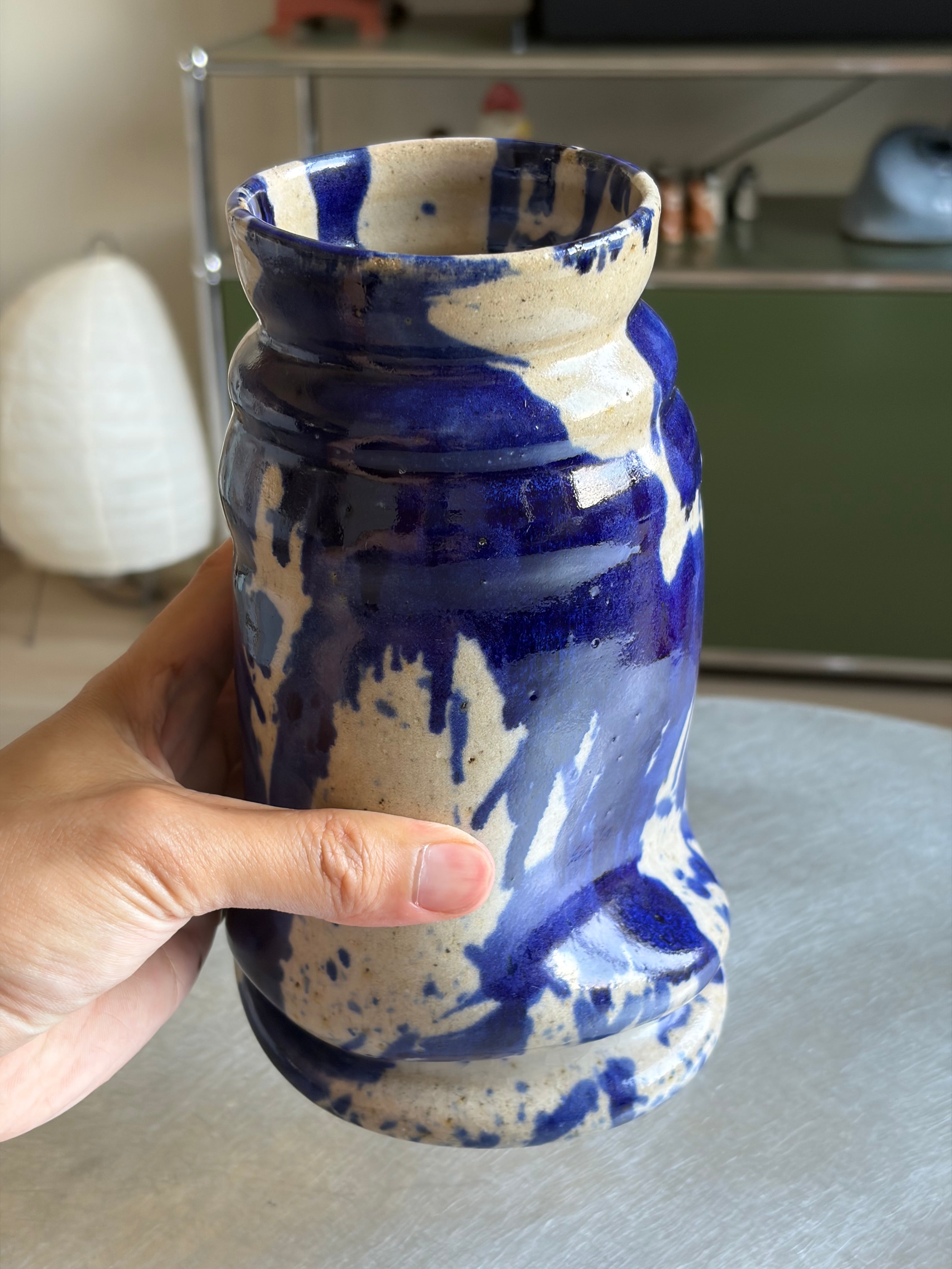 Warped Vase — Splash Cobalt №5