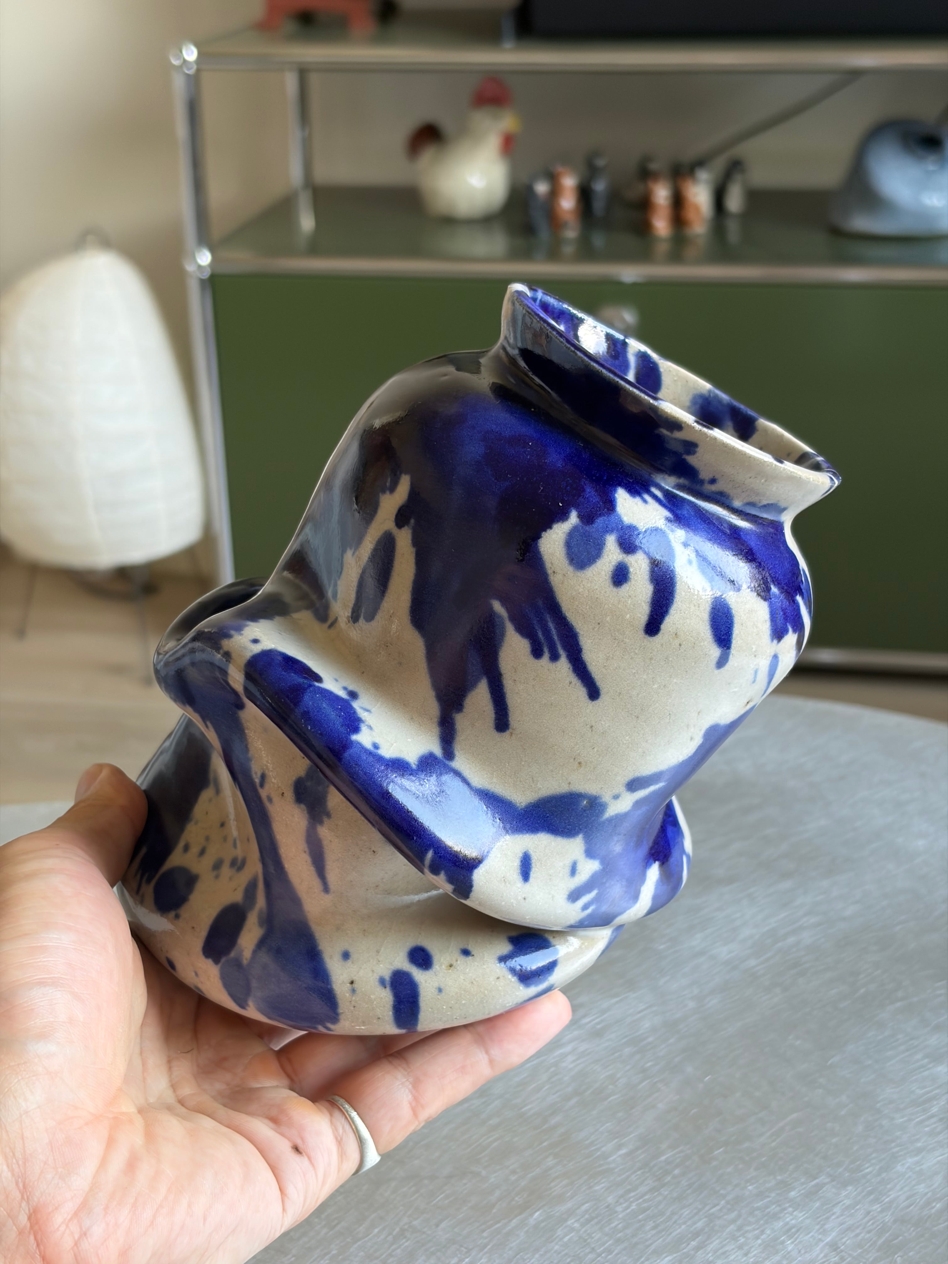 Warped Vase — Splash Cobalt №2
