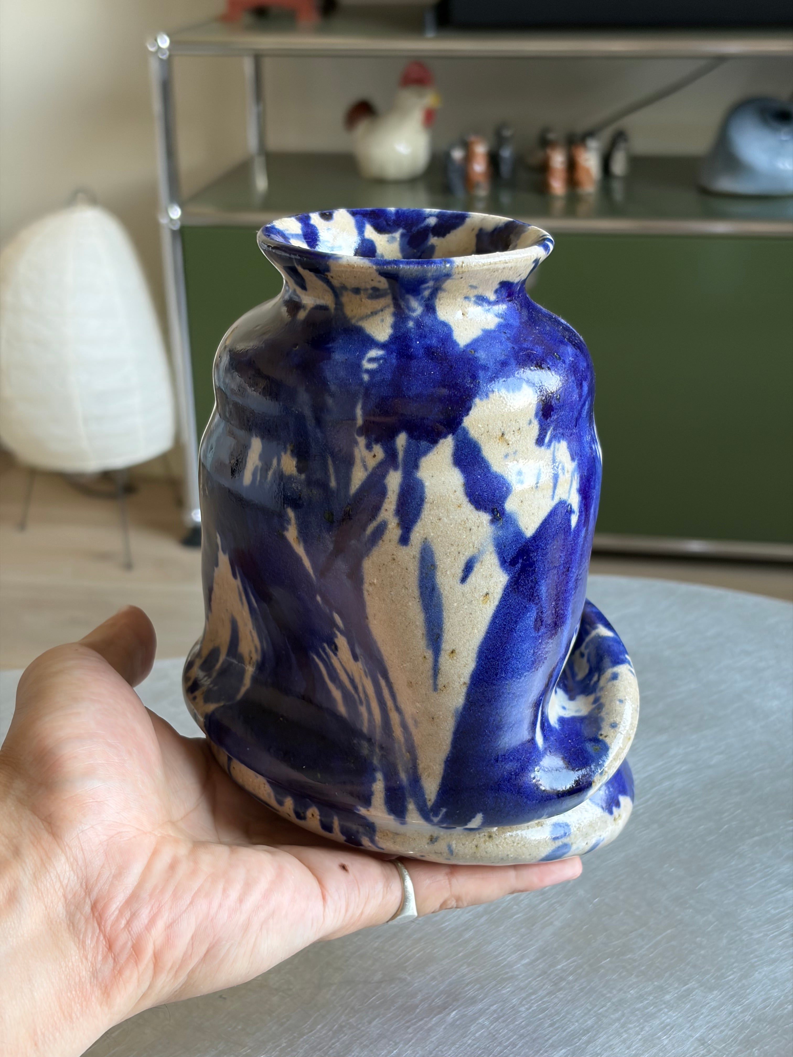 Warped Vase — Splash Cobalt №3