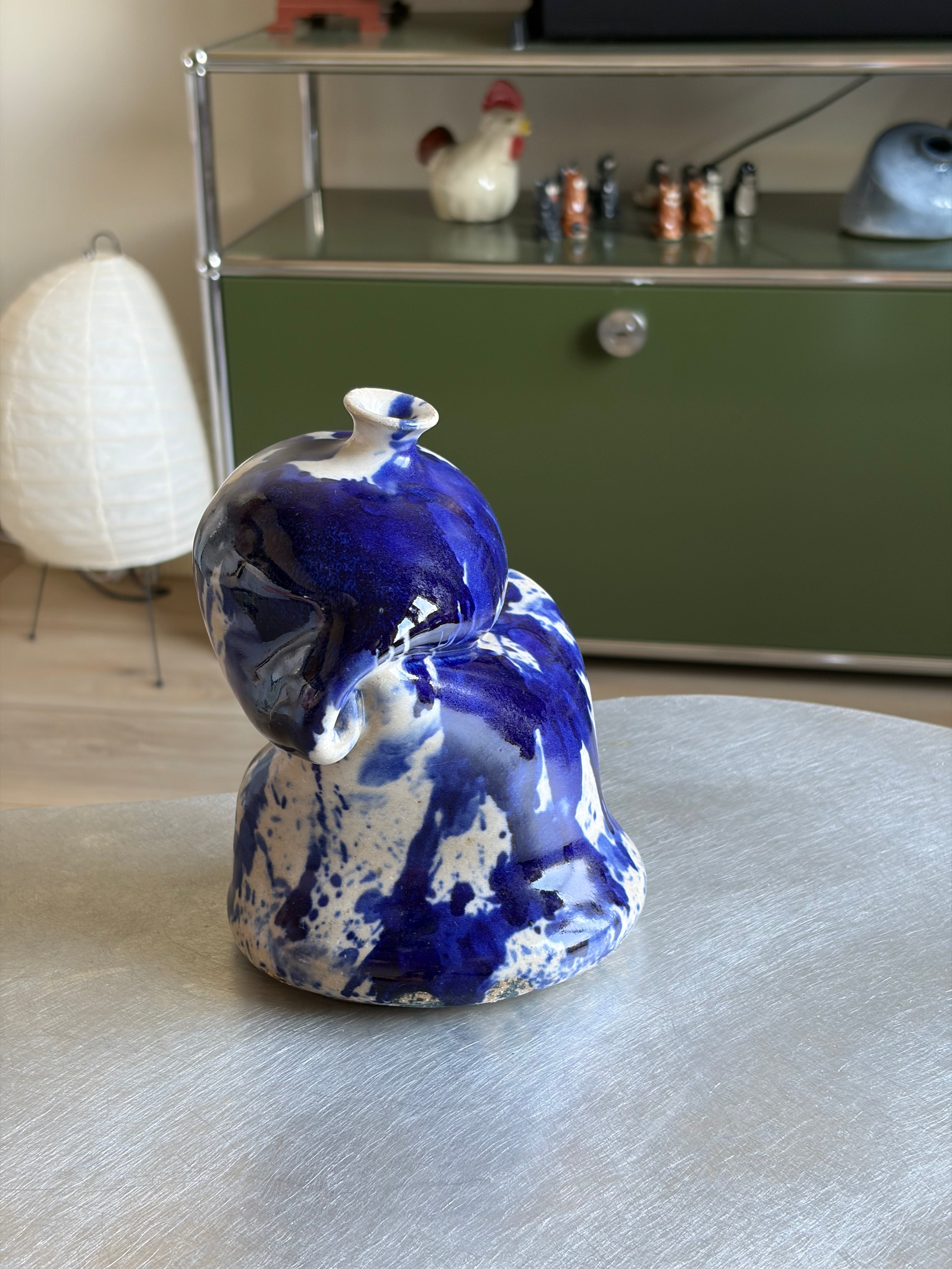 Warped Vase — Splash Cobalt №1