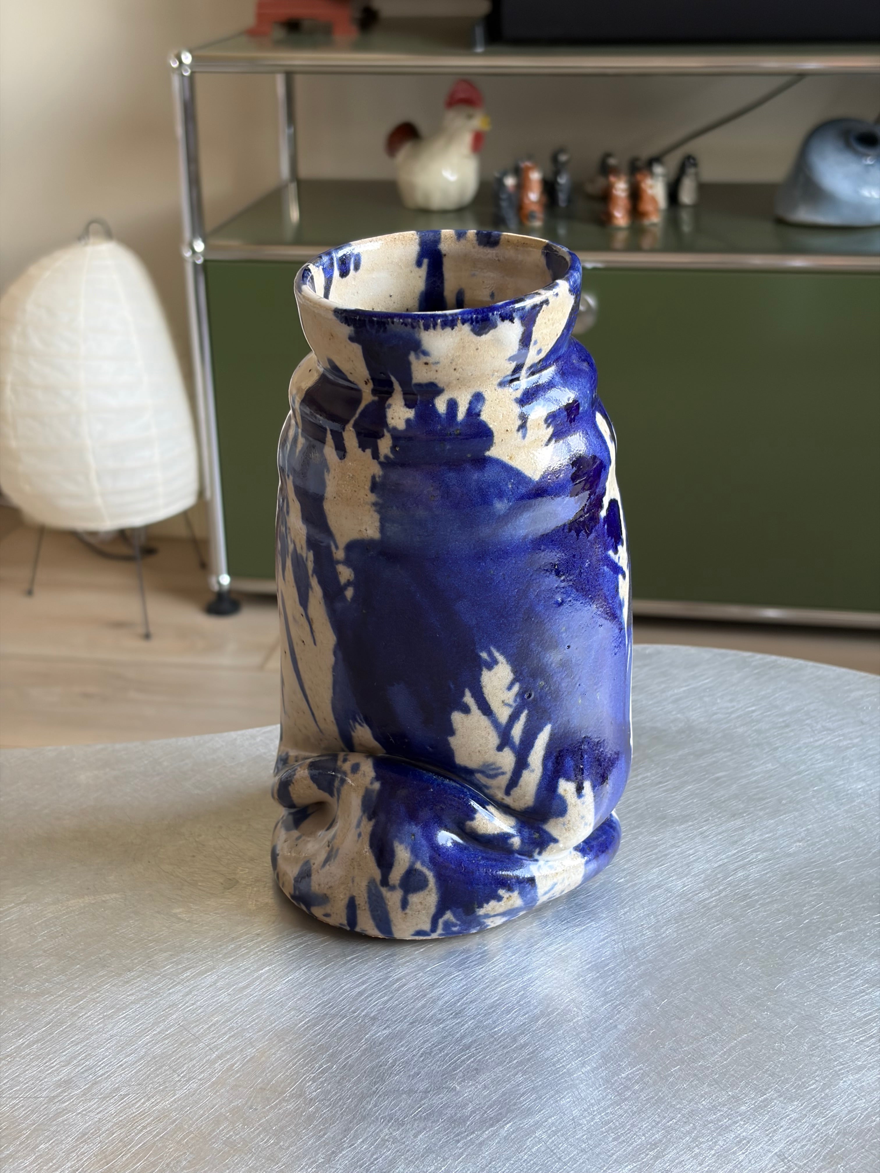 Warped Vase — Splash Cobalt №5