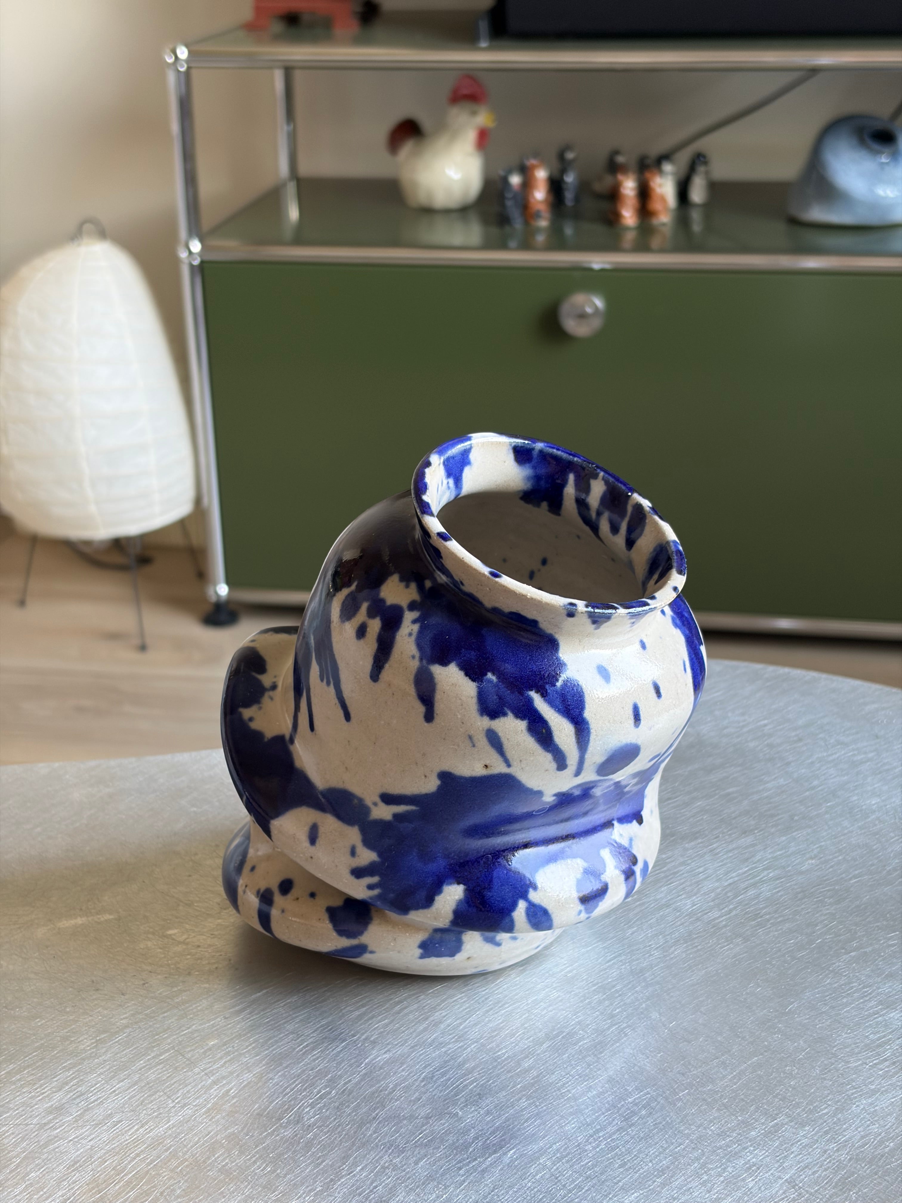 Warped Vase — Splash Cobalt №2