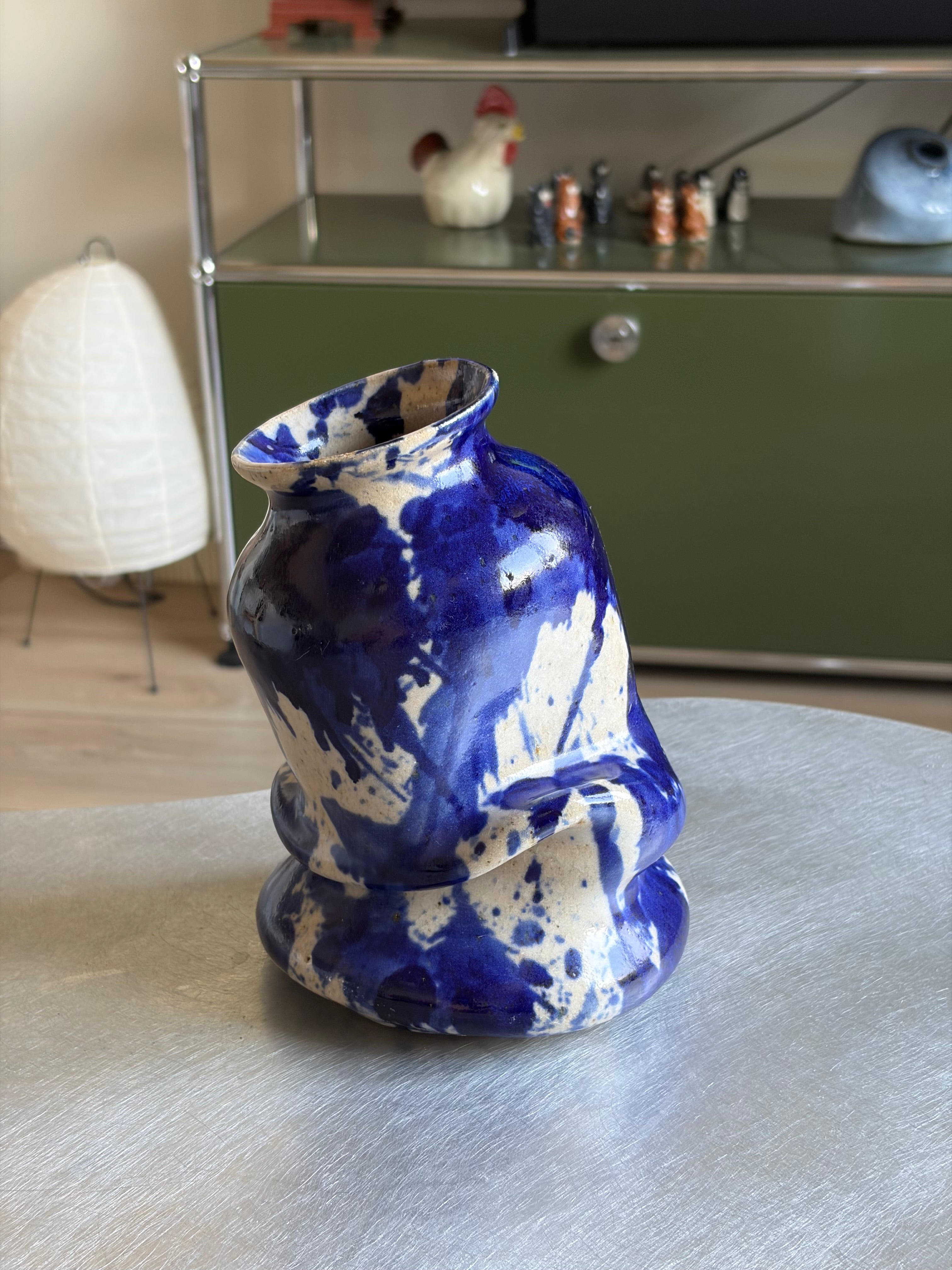 Warped Vase — Splash Cobalt №4