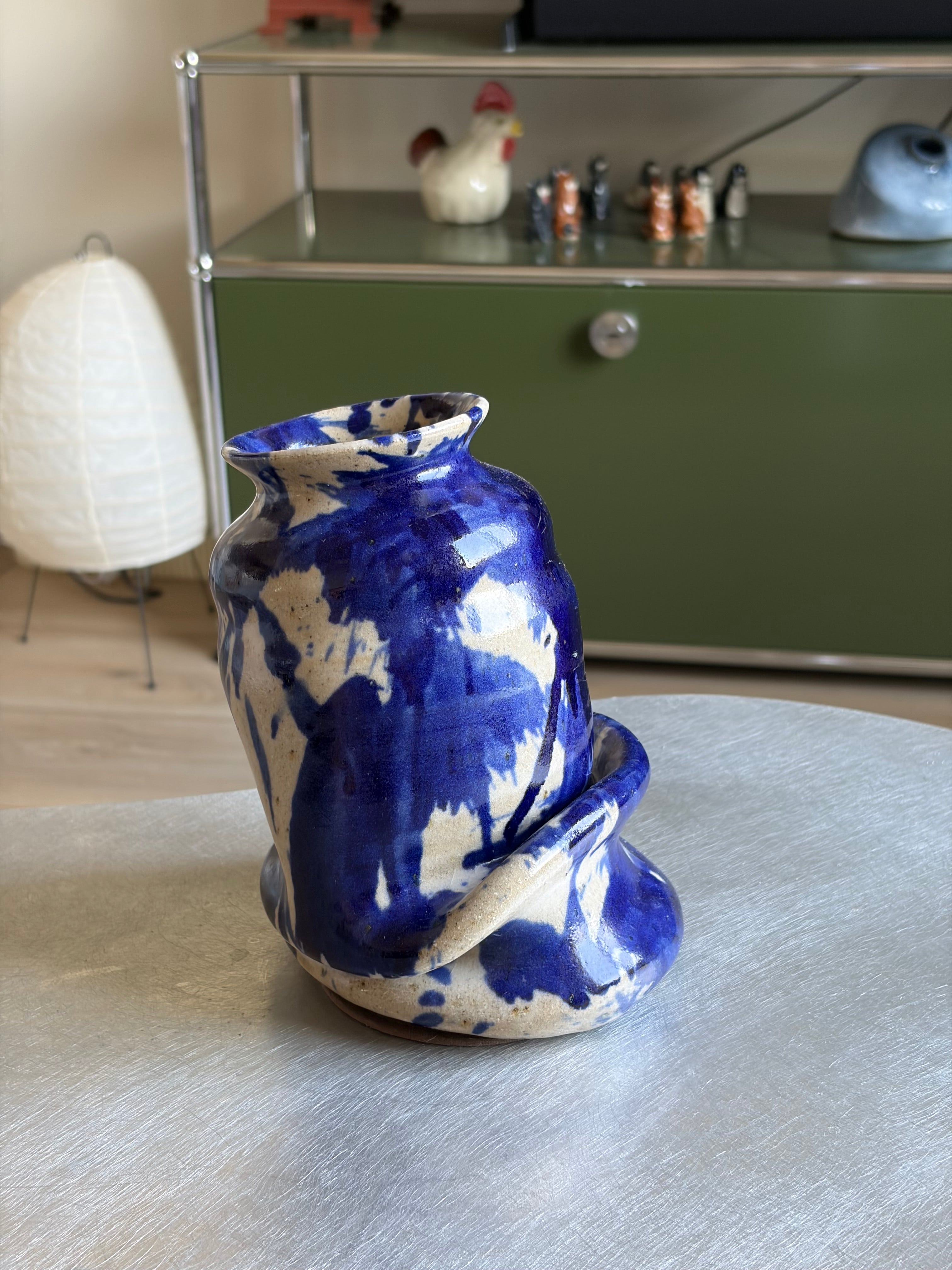 Warped Vase — Splash Cobalt №3