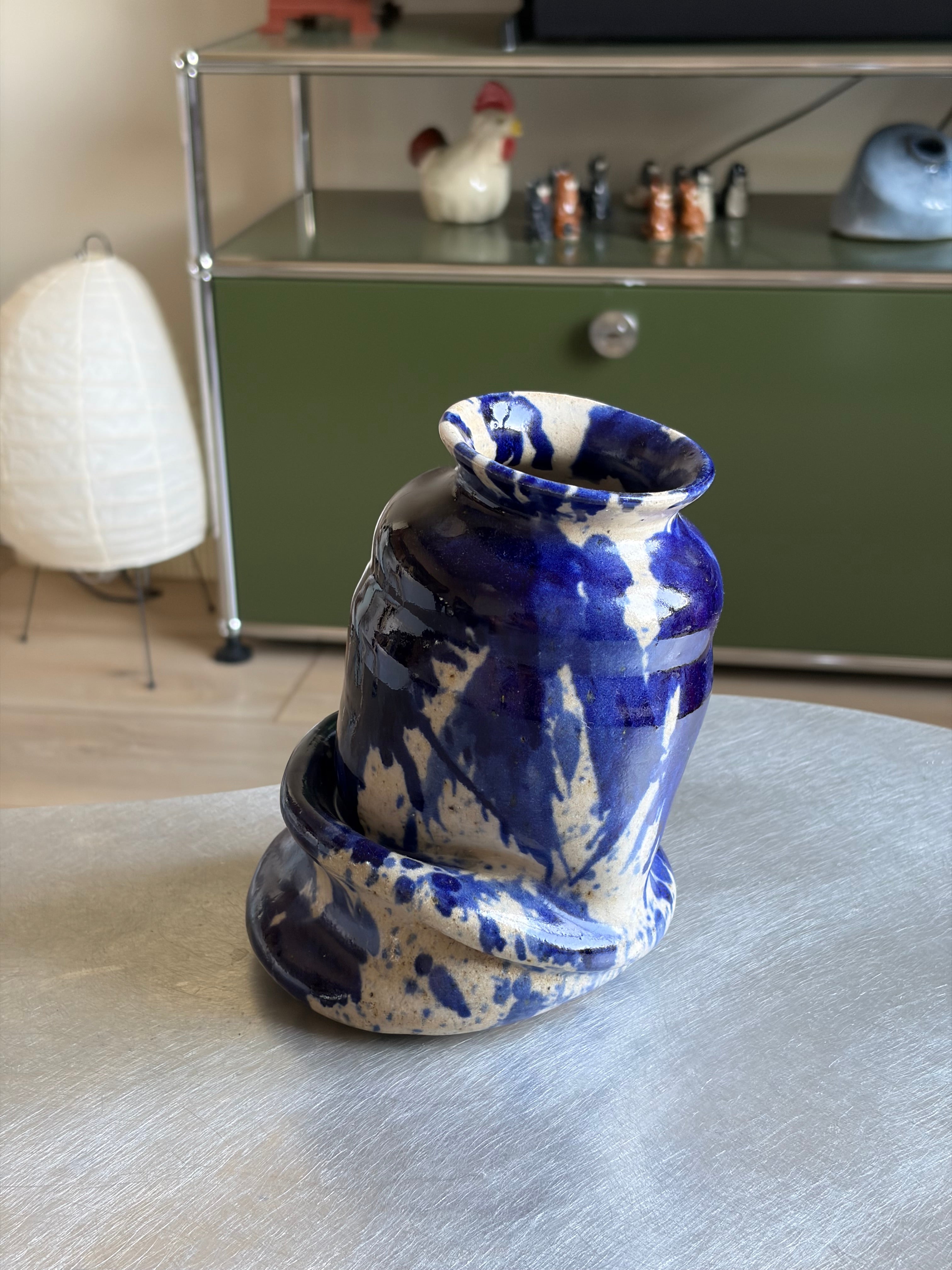 Warped Vase — Splash Cobalt №3