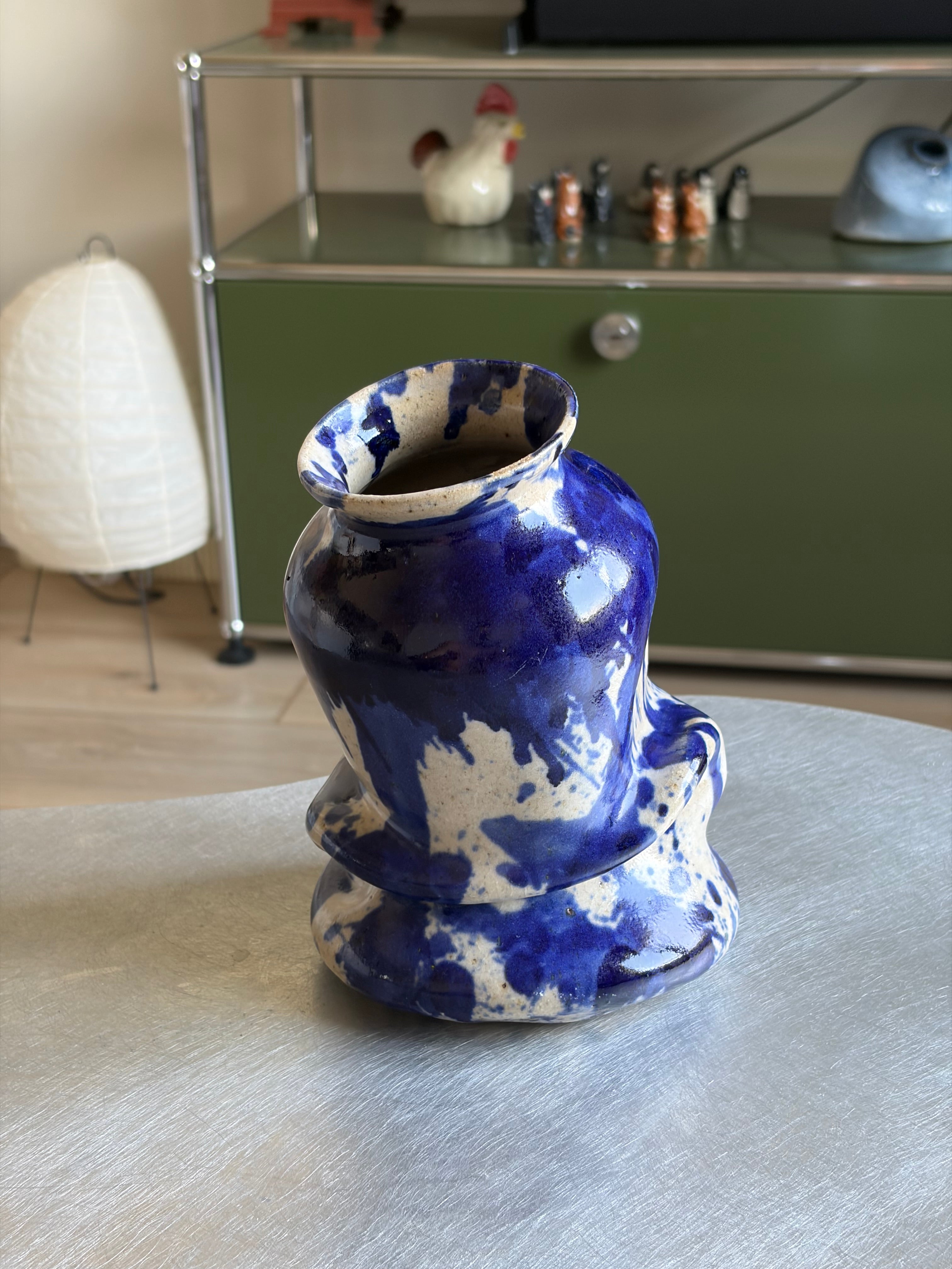 Warped Vase — Splash Cobalt №4