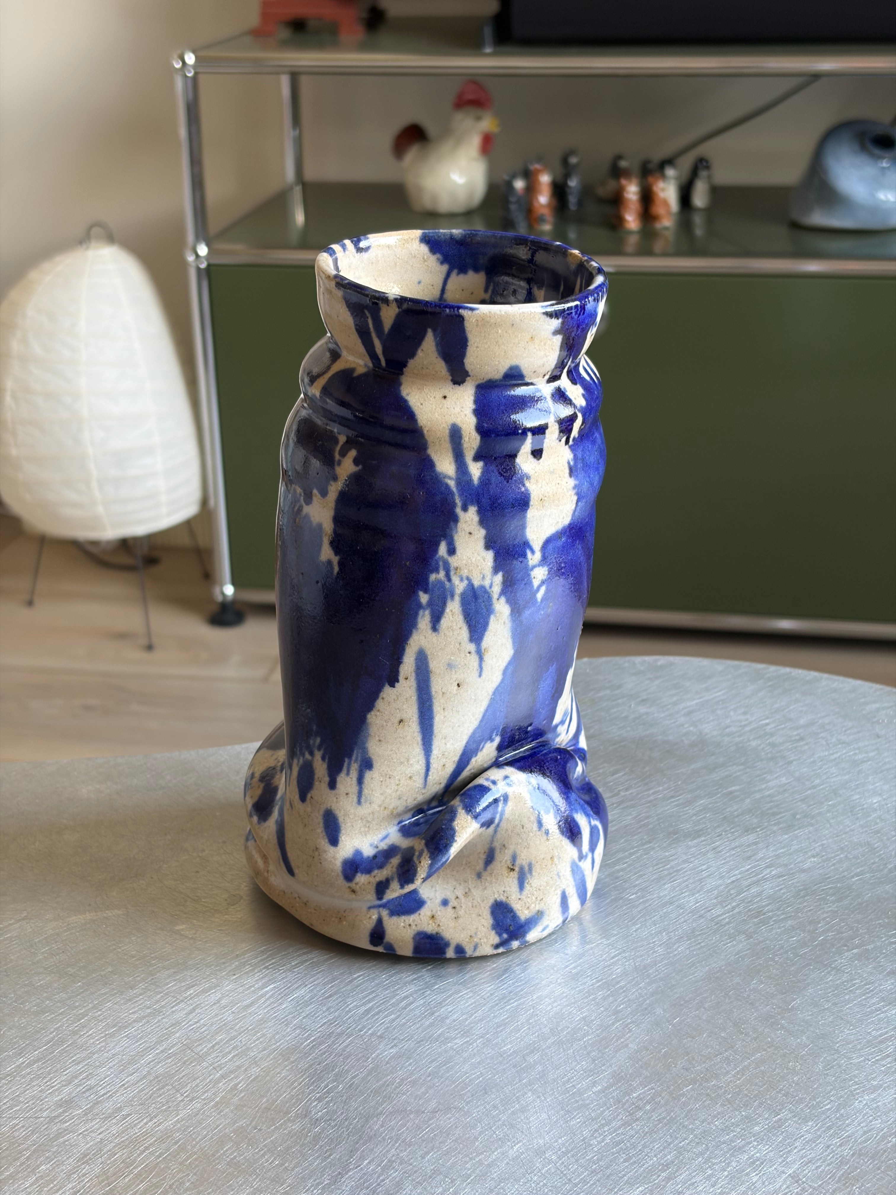 Warped Vase — Splash Cobalt №5