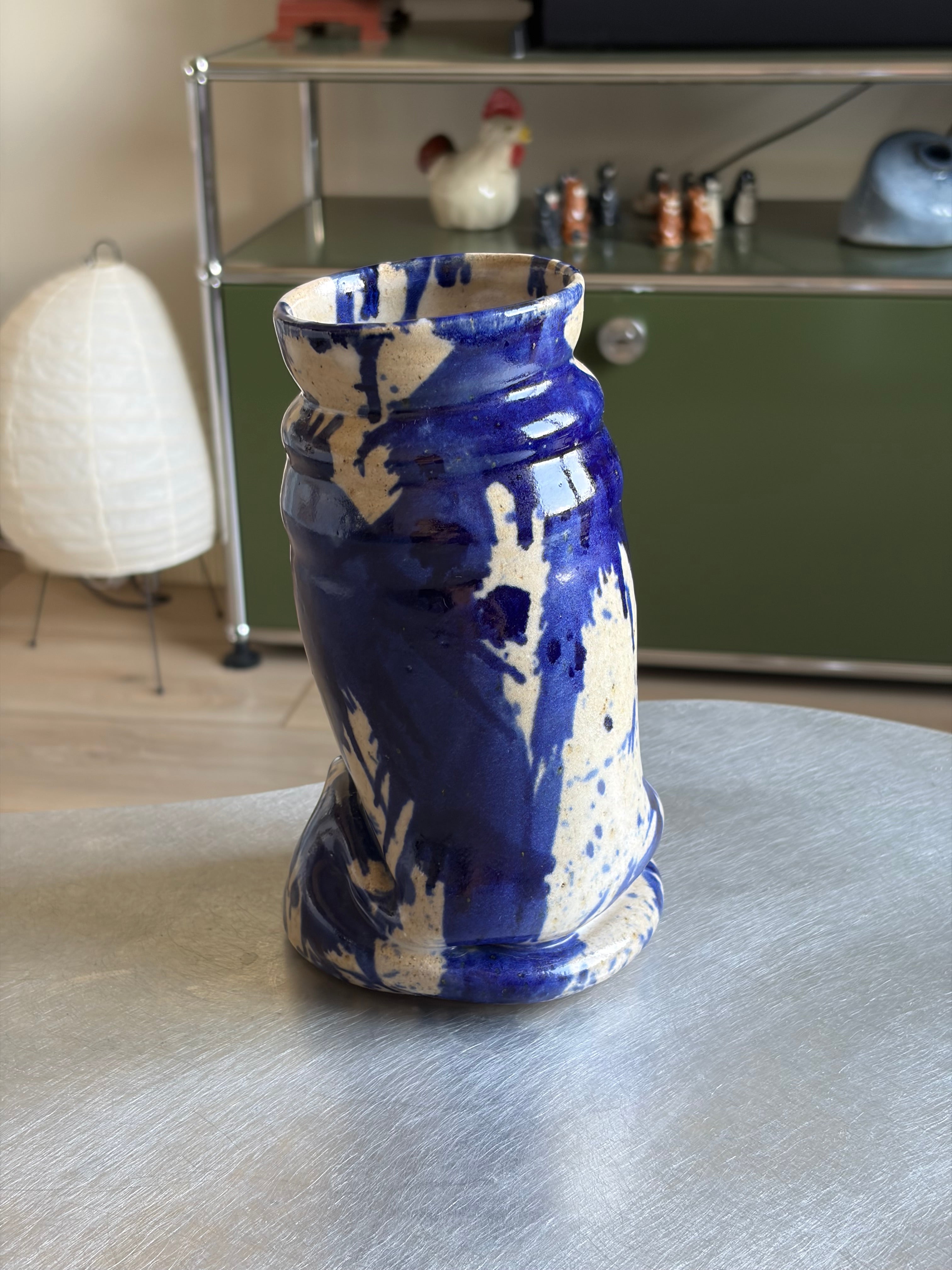 Warped Vase — Splash Cobalt №5