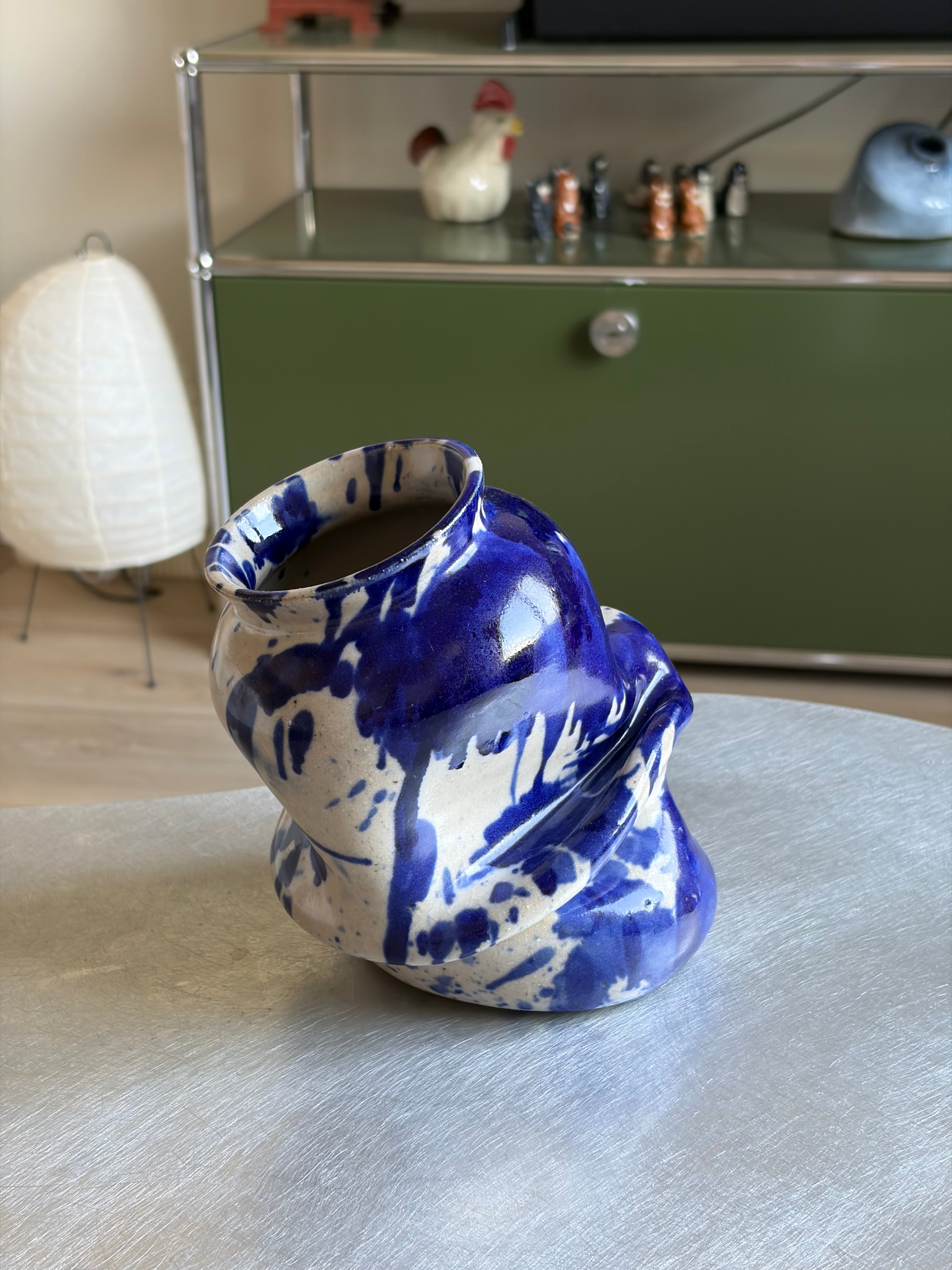 Warped Vase — Splash Cobalt №2
