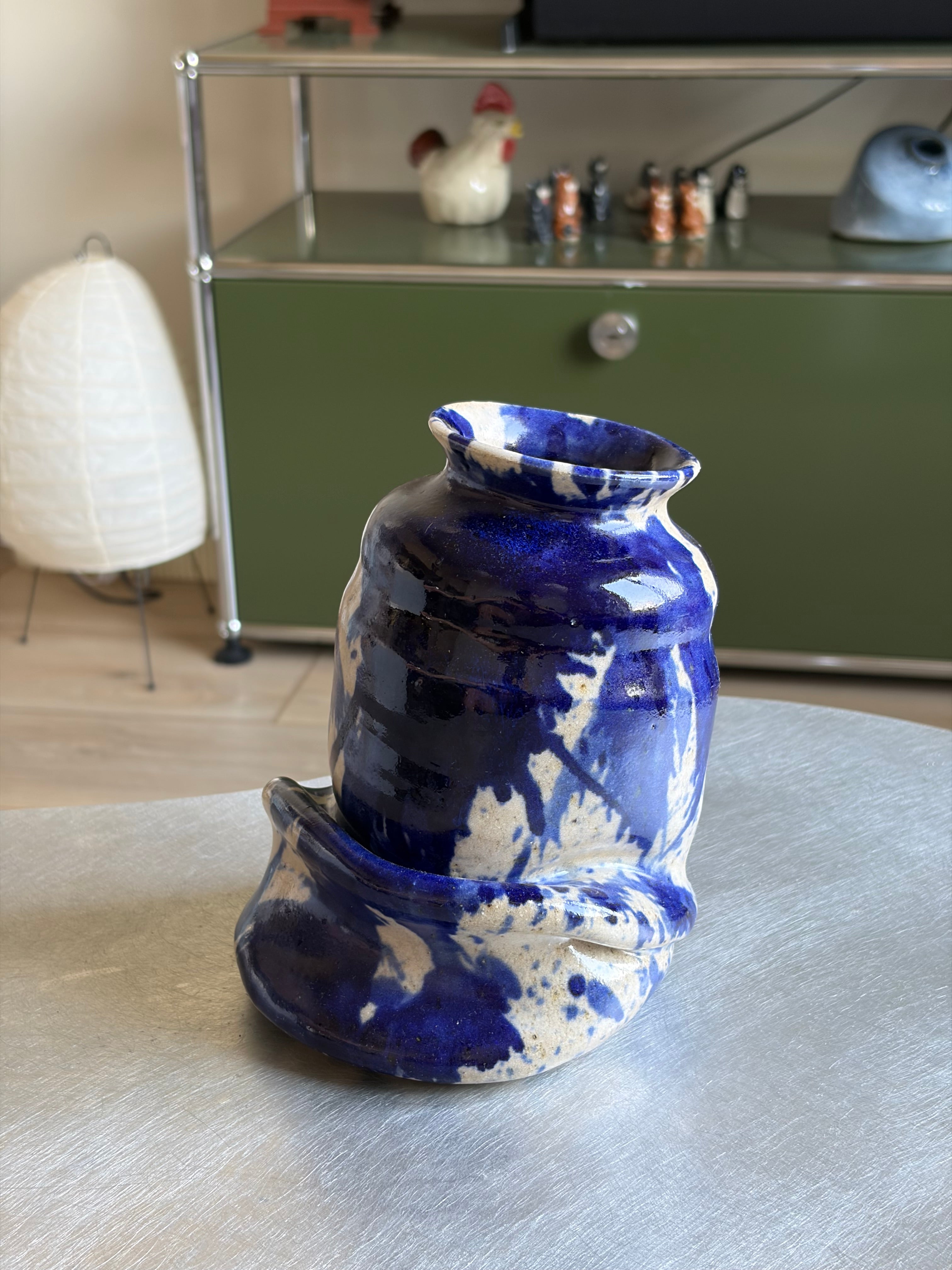 Warped Vase — Splash Cobalt №3