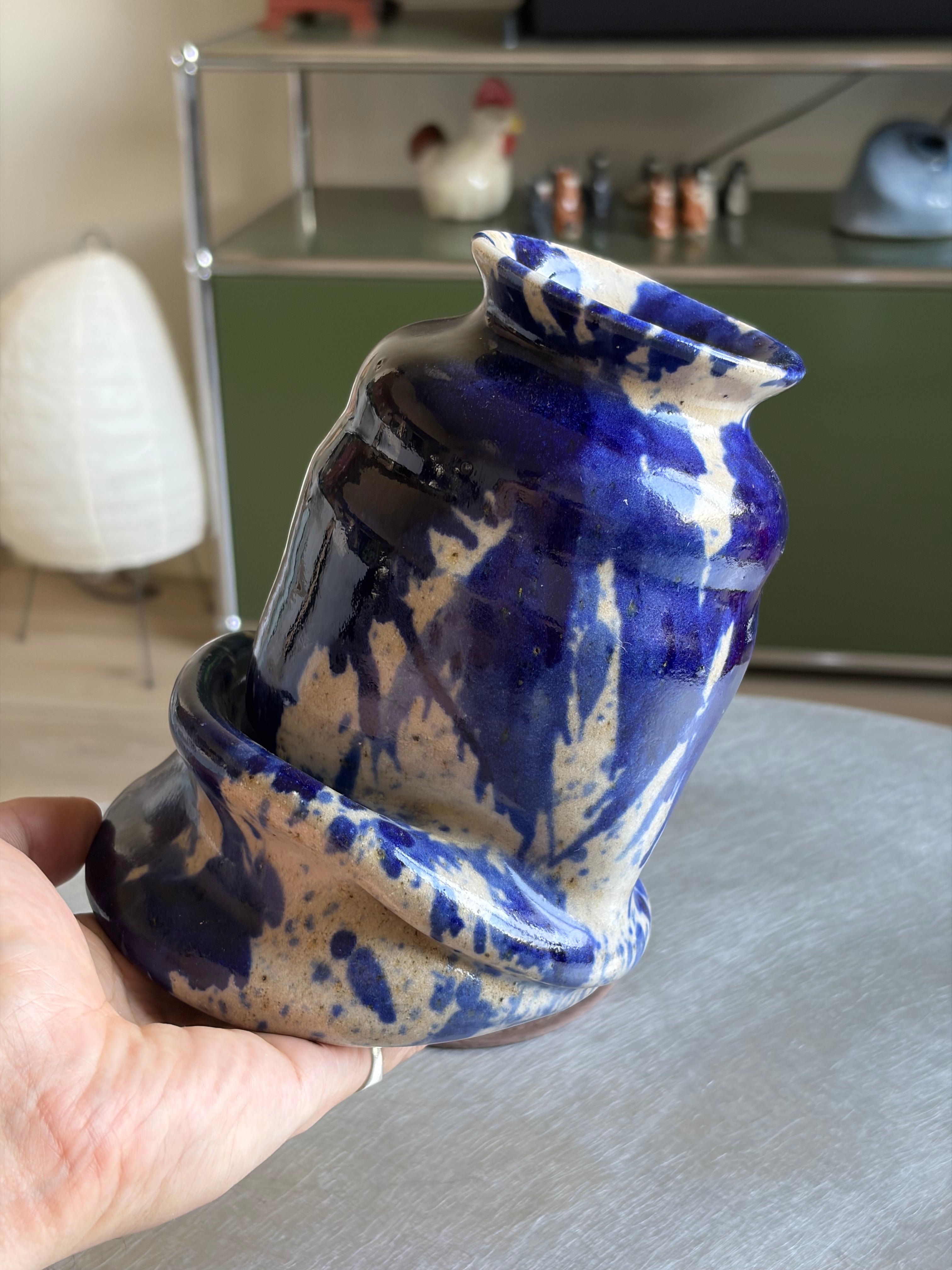 Warped Vase — Splash Cobalt №3