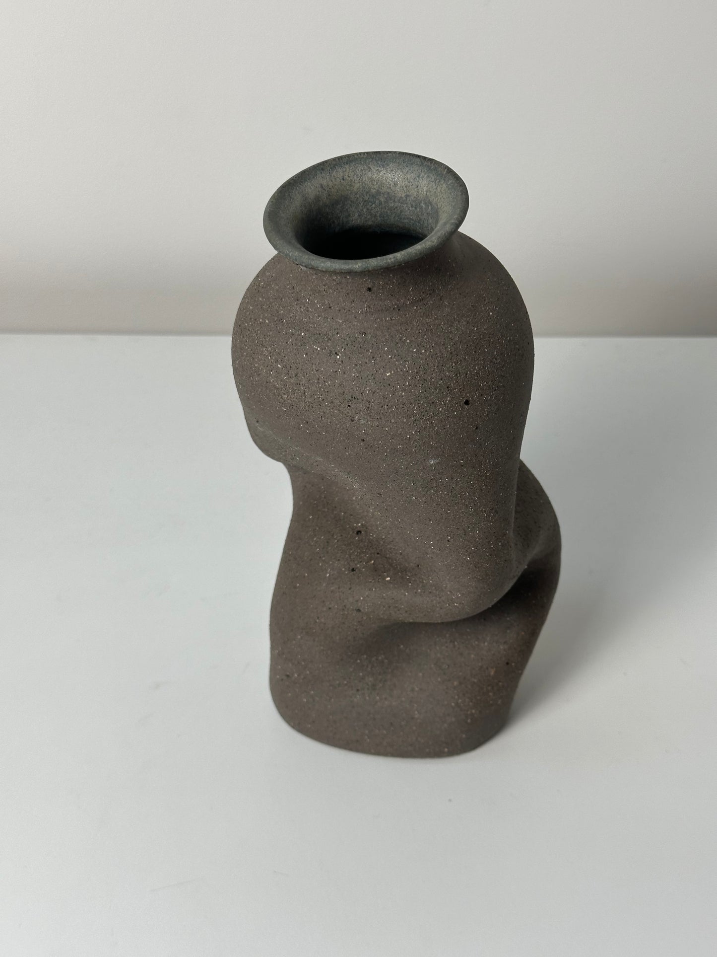 Warped Vase — Chocolate clay (Raw)