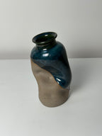 Warped Vase — Chocolate clay (Blue Green) #2