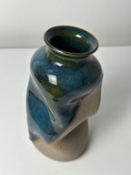 Warped Vase — Chocolate clay (Blue Green) #2
