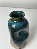 Warped Vase — Chocolate clay (Blue Green) #2