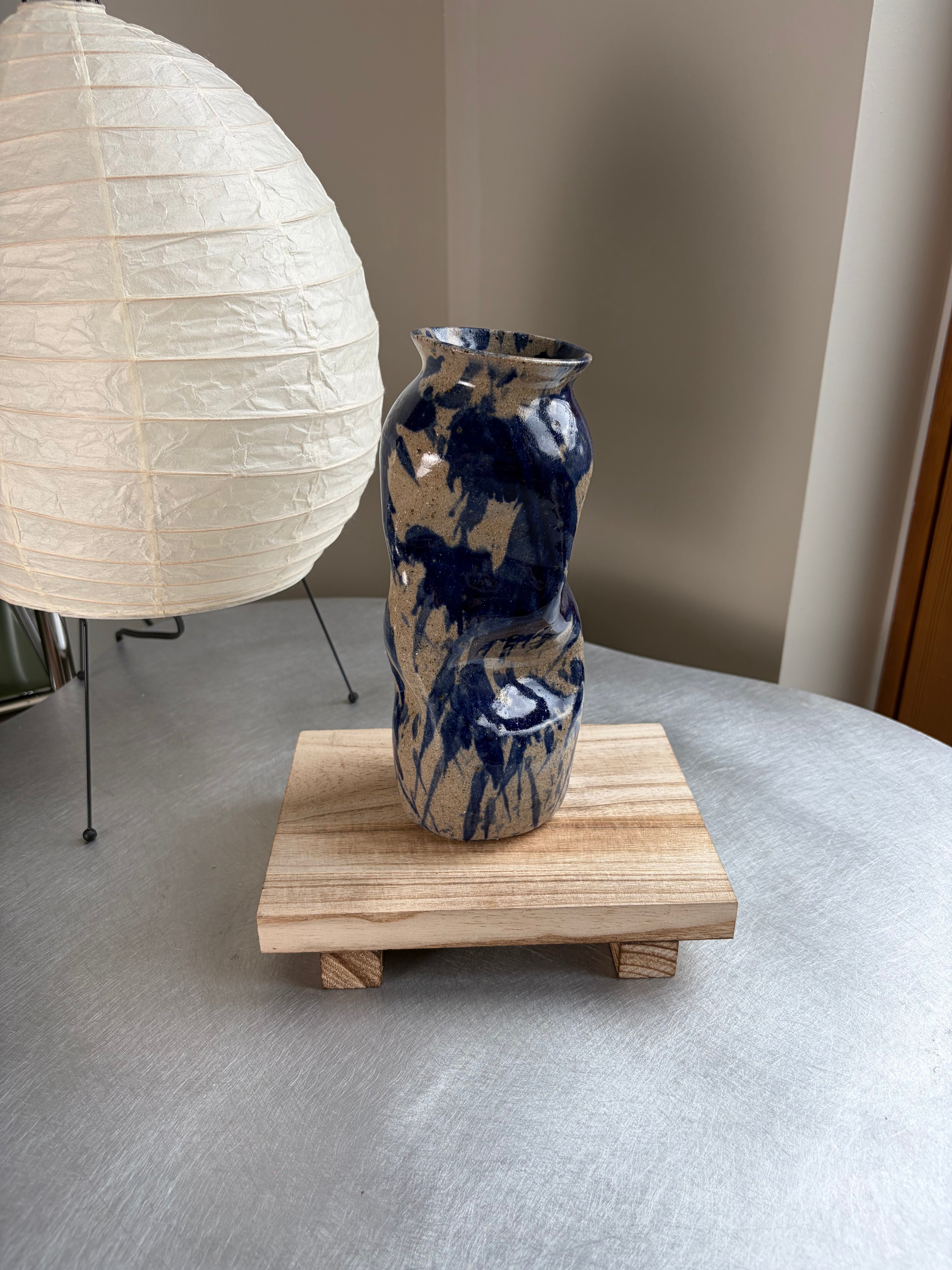 Warped Vase — Splashed Blue #3