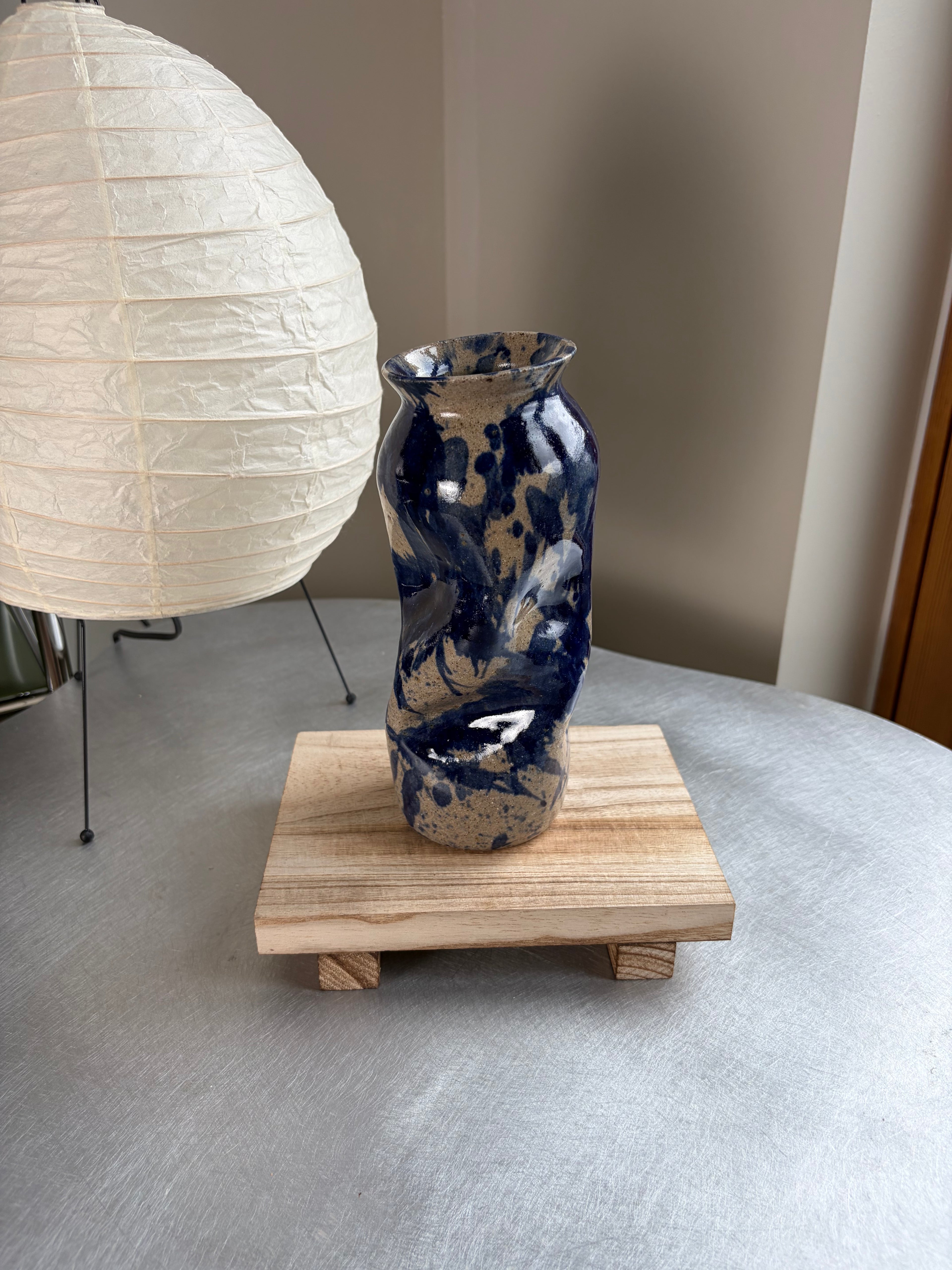 Warped Vase — Splashed Blue #3