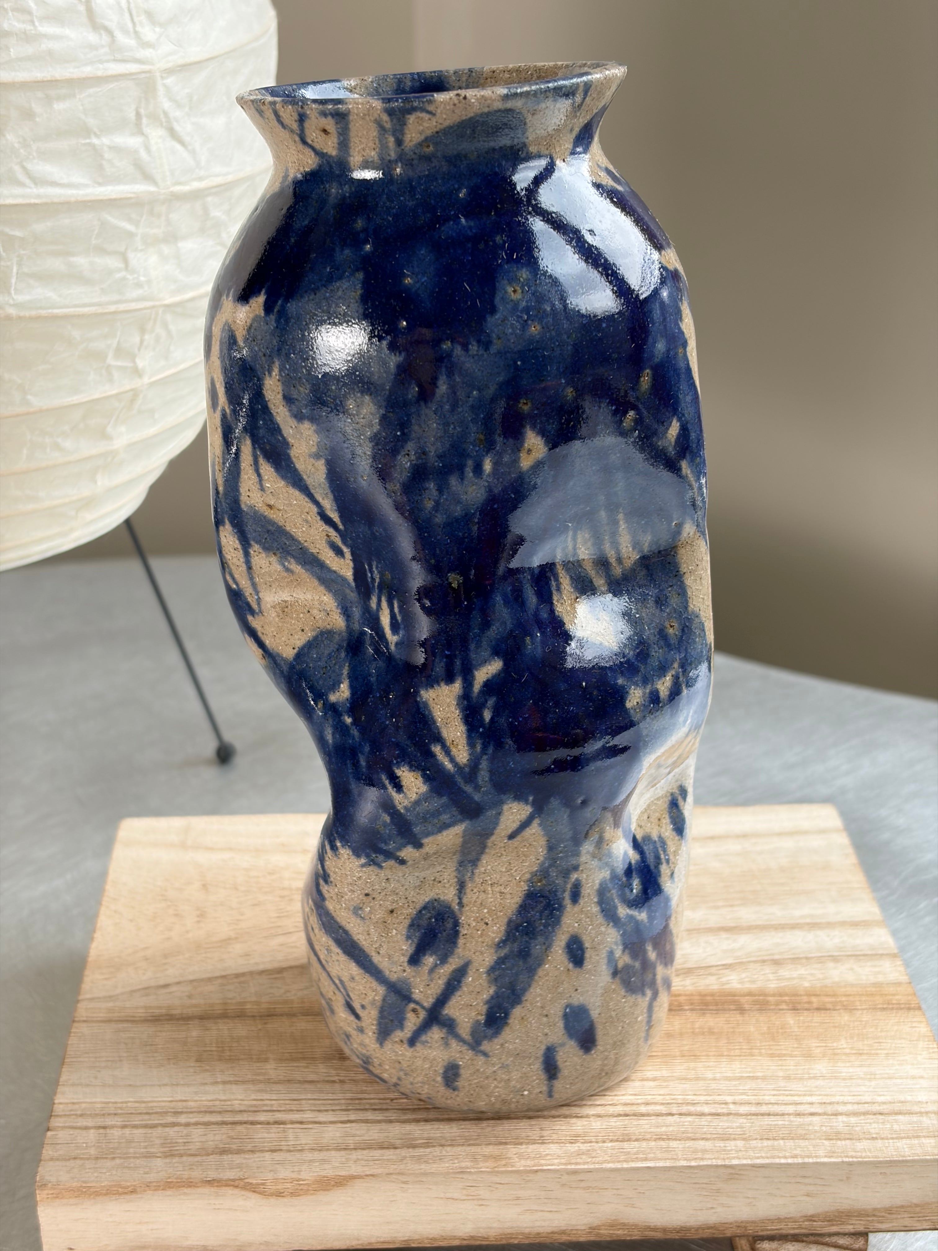 Warped Vase — Splashed Blue #3