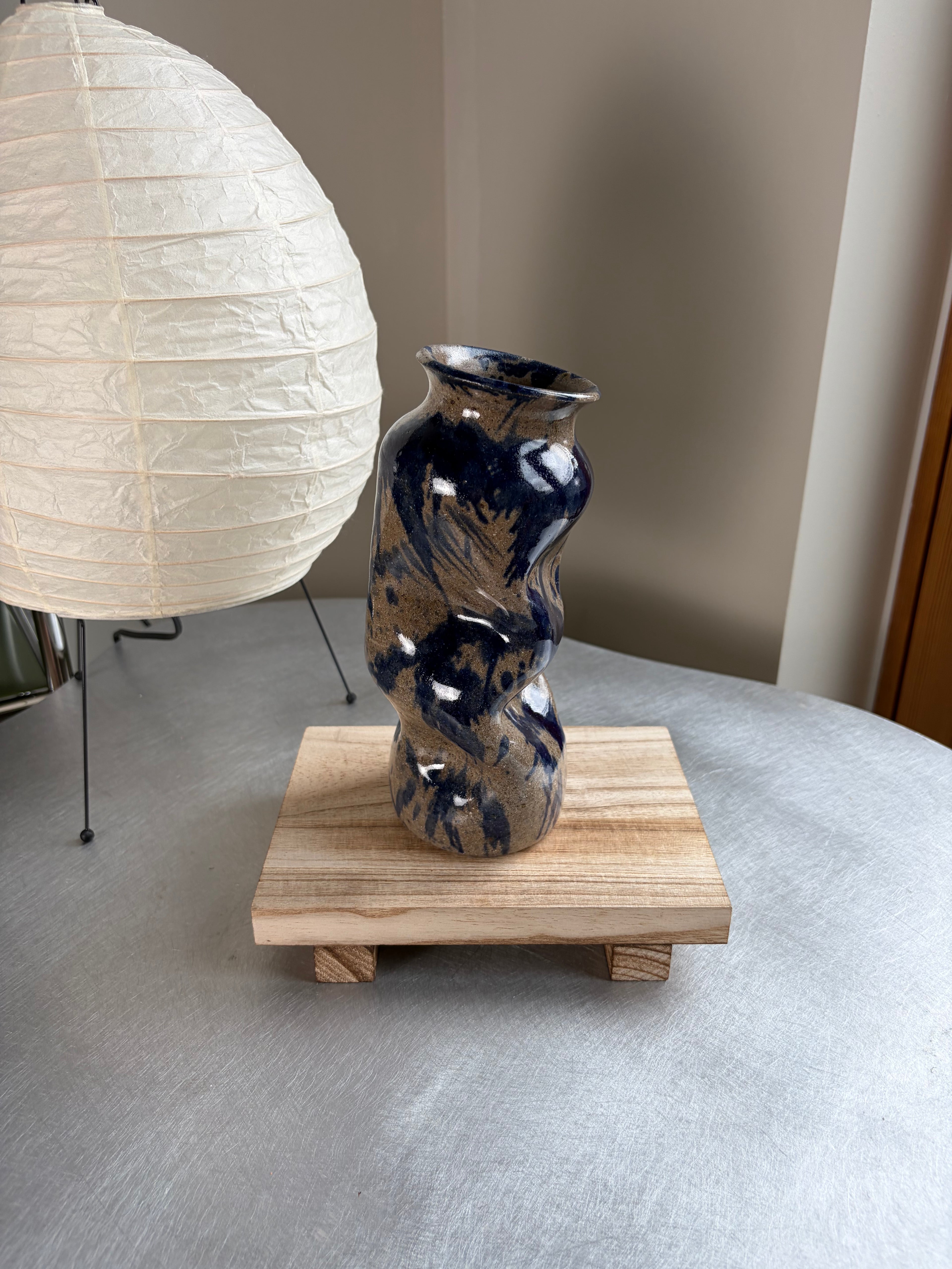 Warped Vase — Splashed Blue #2