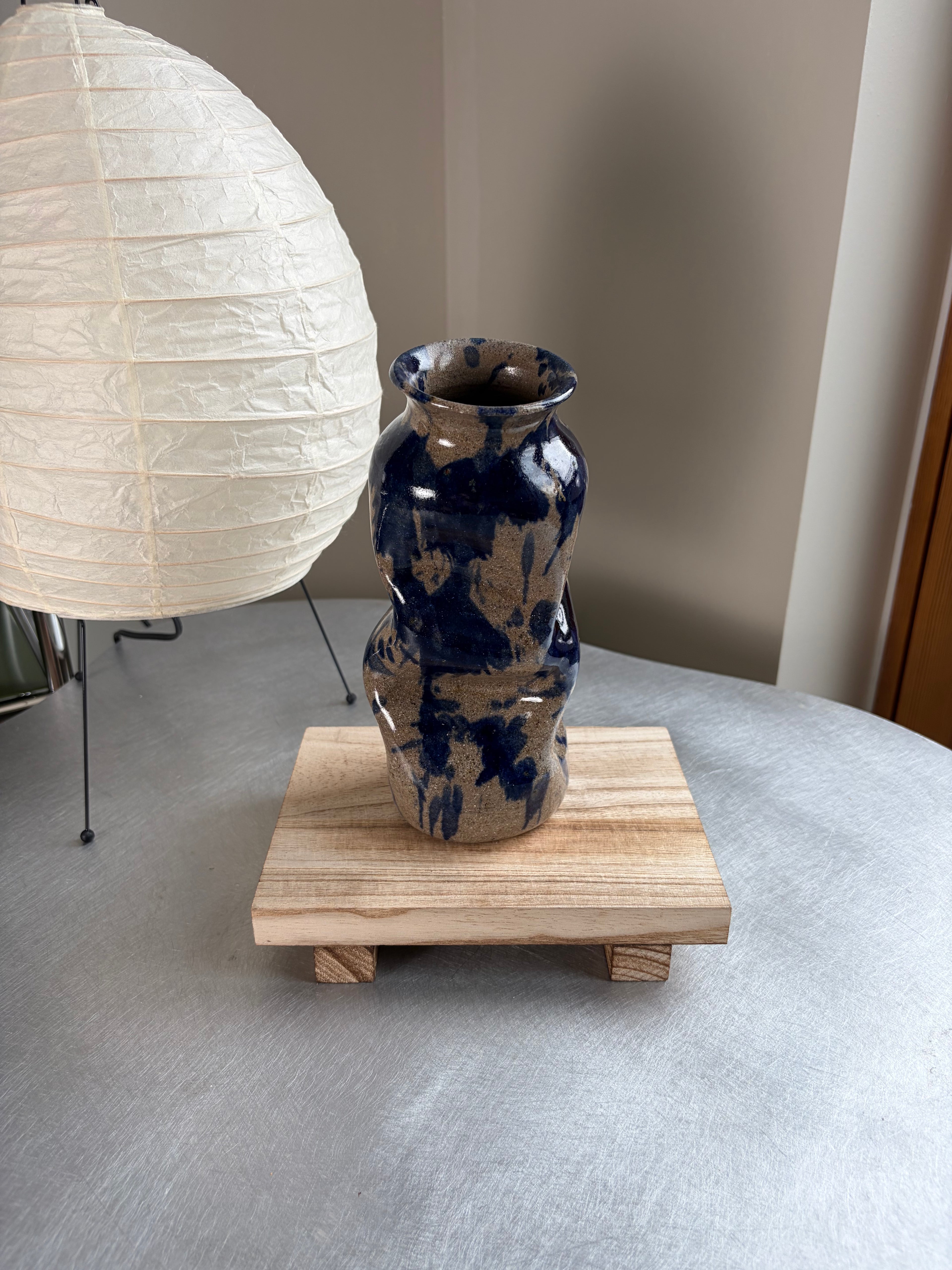 Warped Vase — Splashed Blue #2