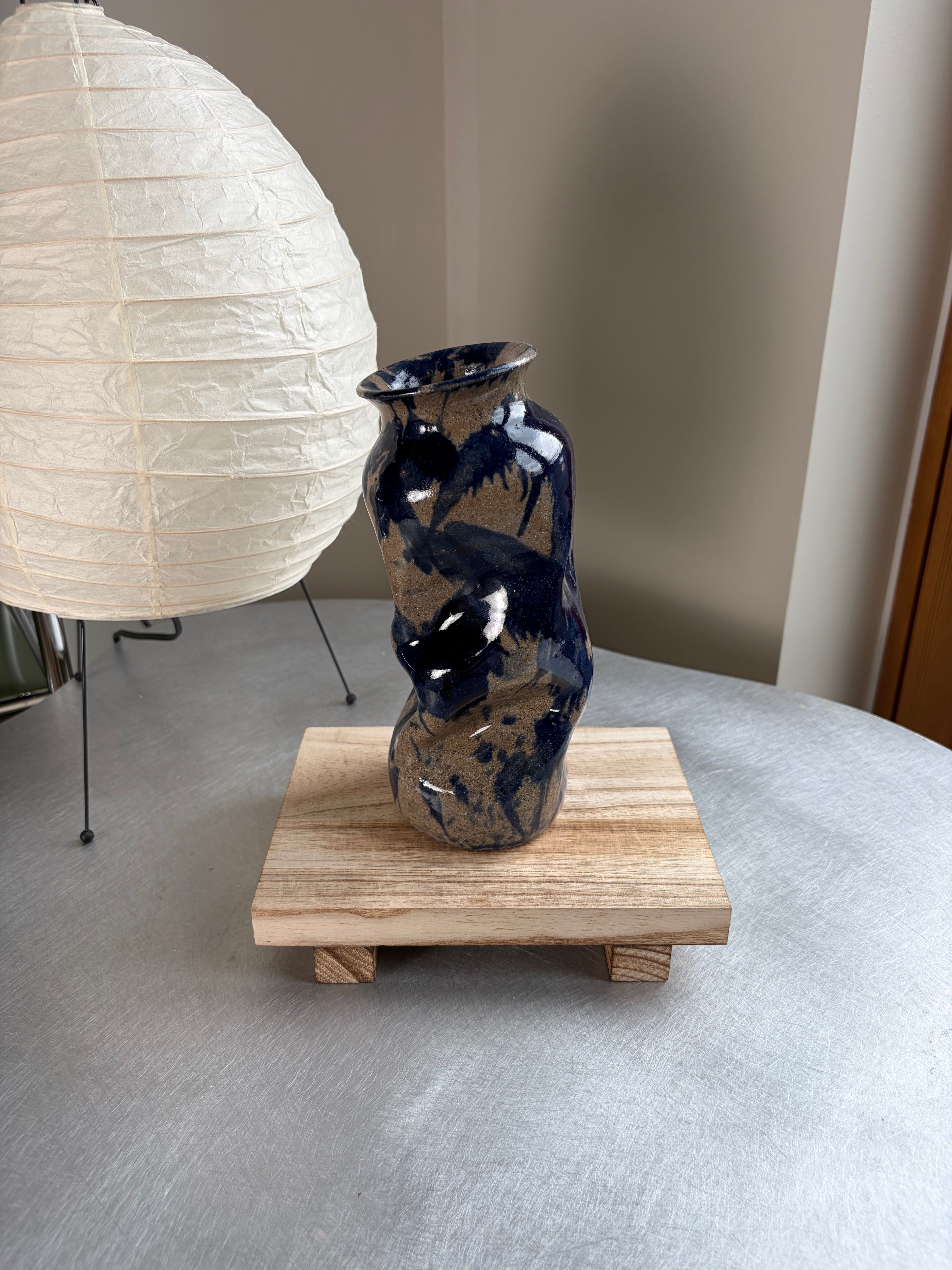 Warped Vase — Splashed Blue #2