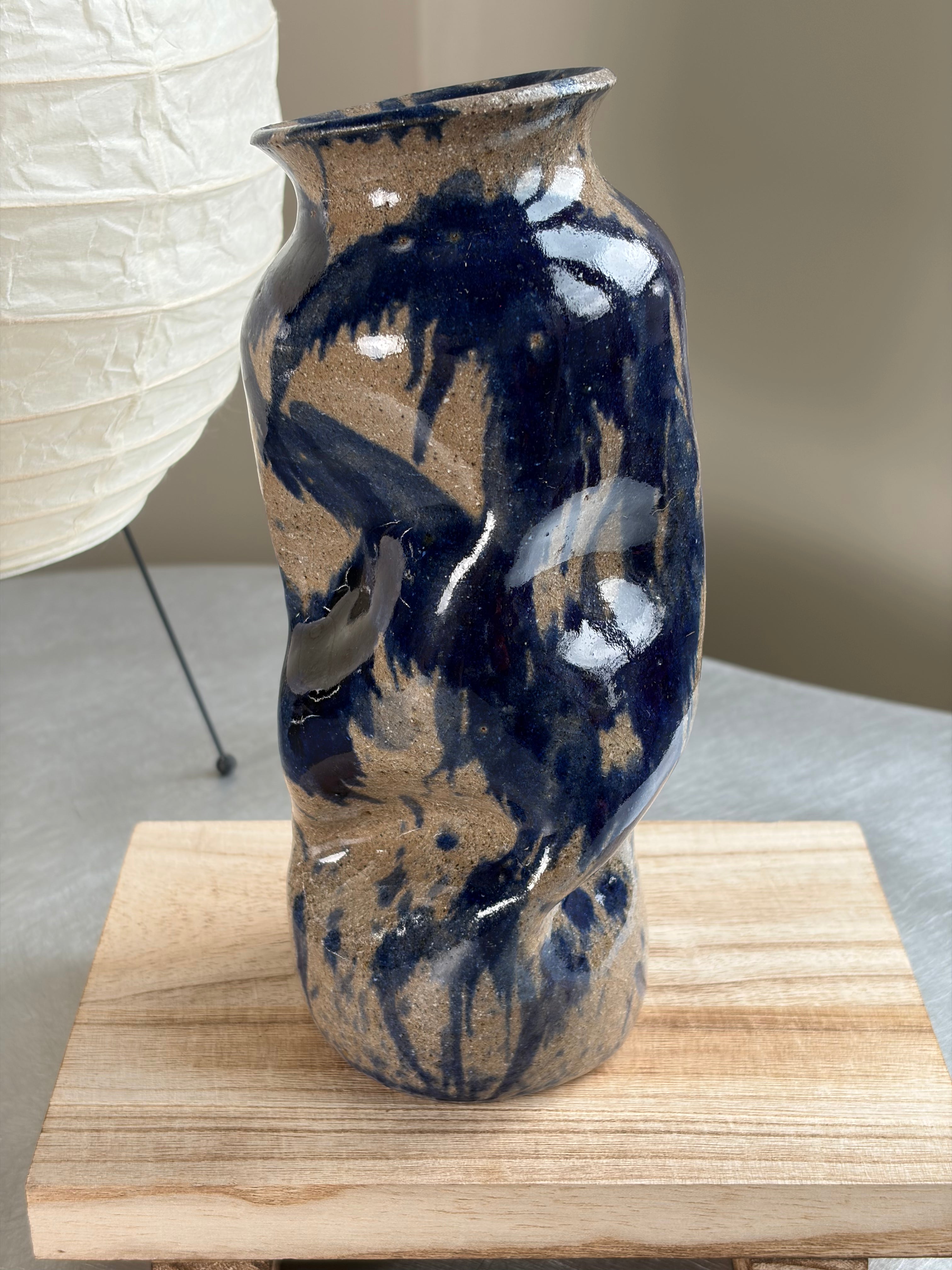 Warped Vase — Splashed Blue #2