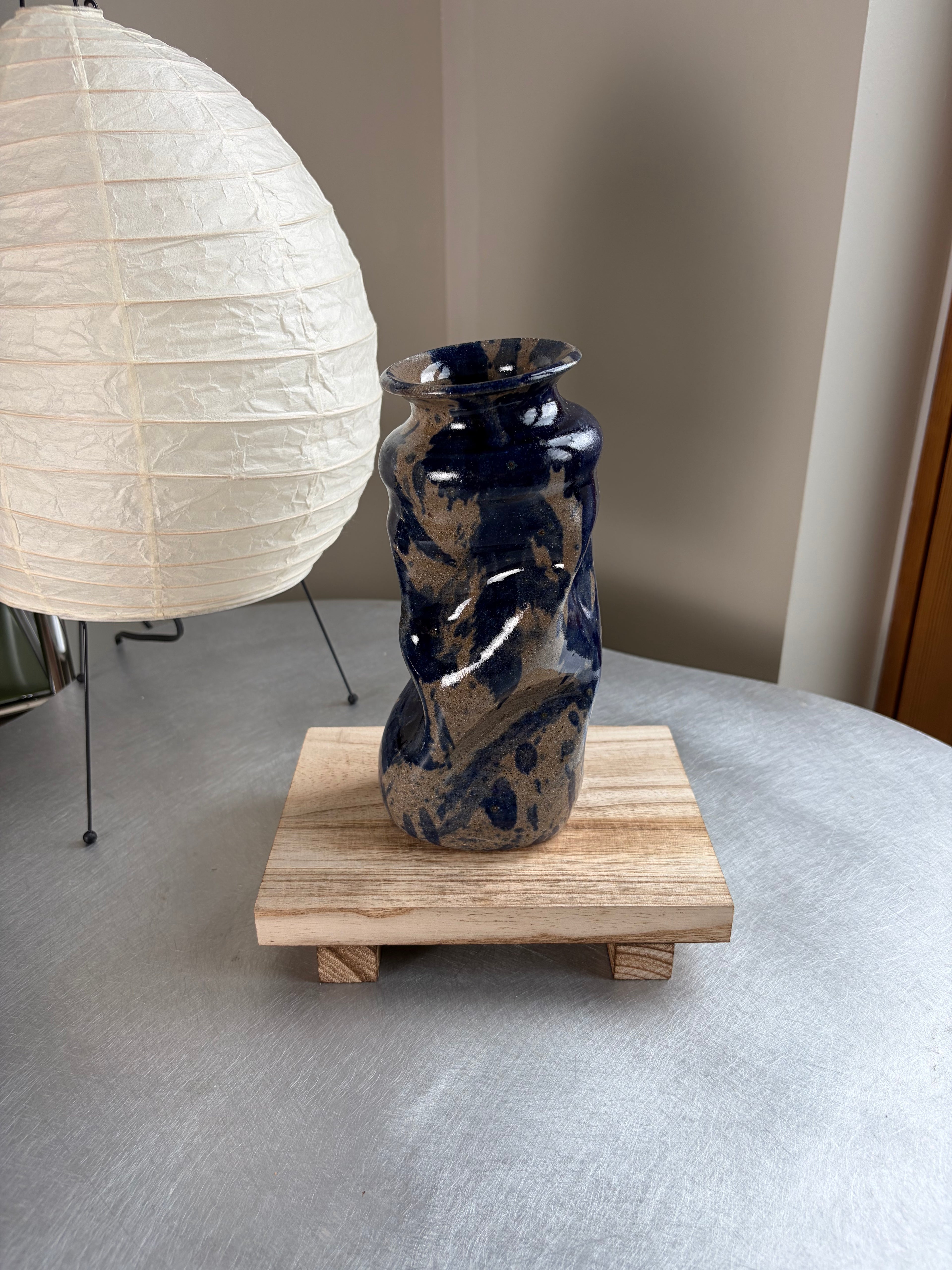 Warped Vase — Splashed Blue #1