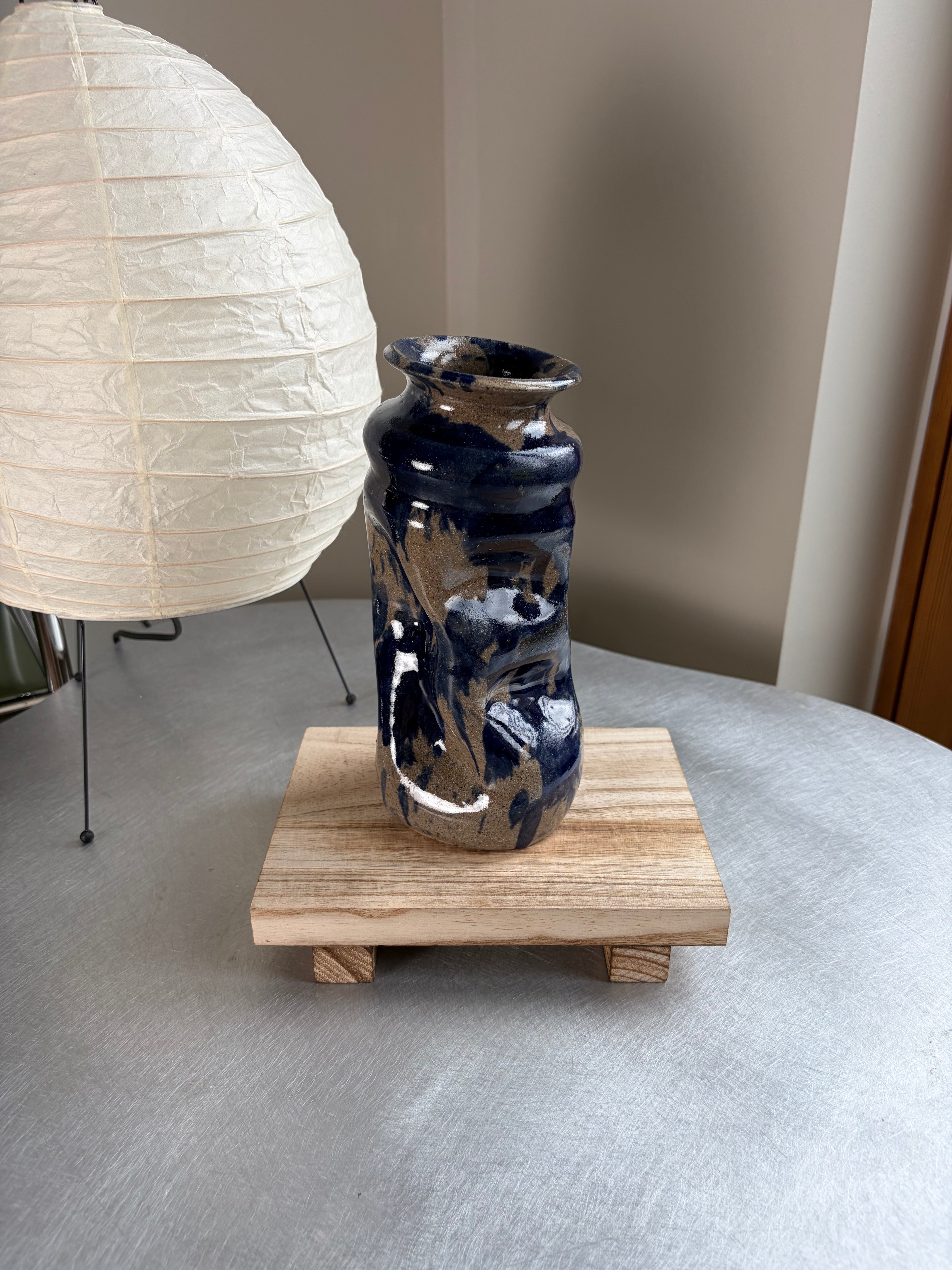 Warped Vase — Splashed Blue #1