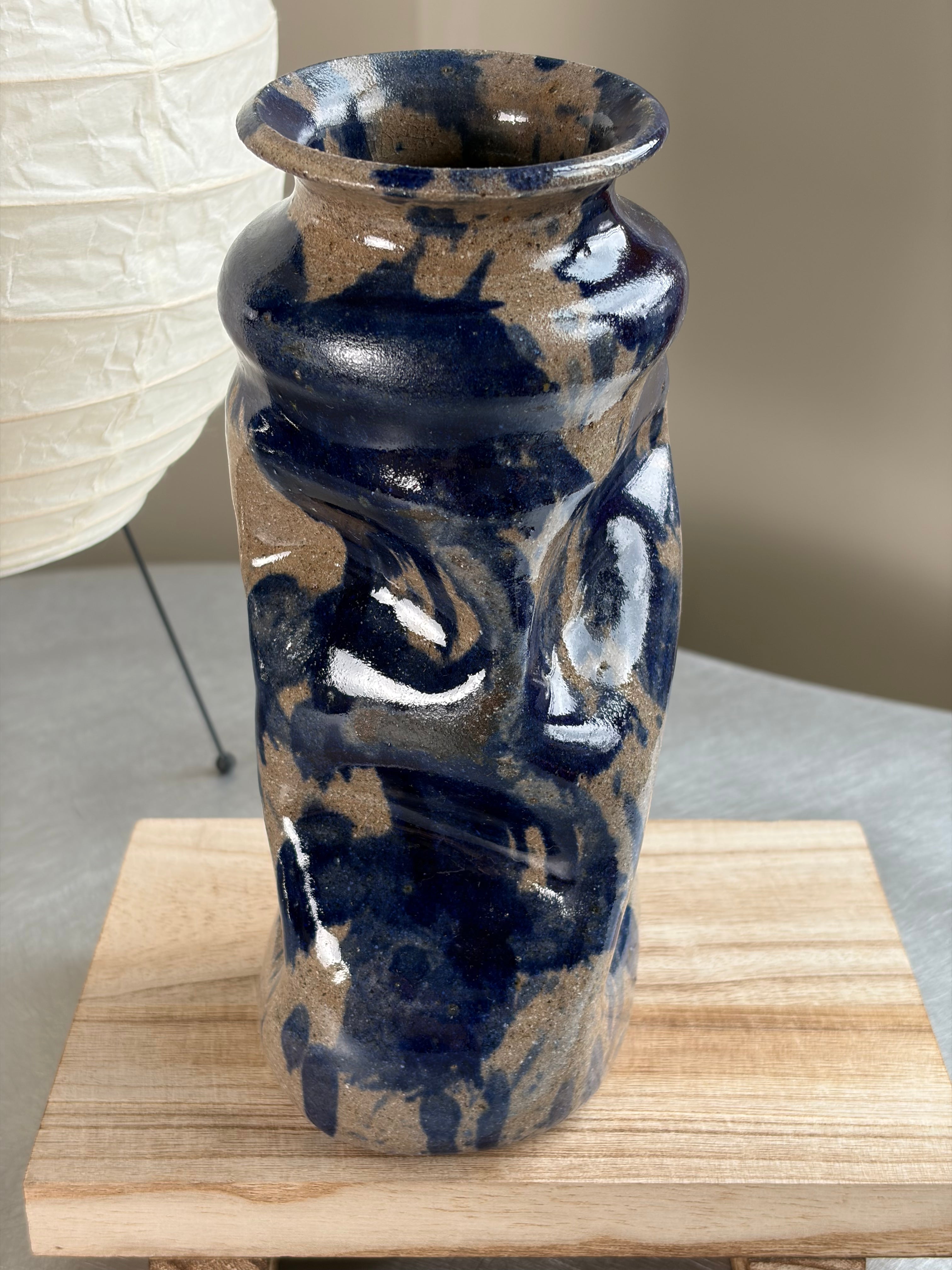 Warped Vase — Splashed Blue #1