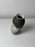 Warped Vase — Matte white #2 (Black clay)