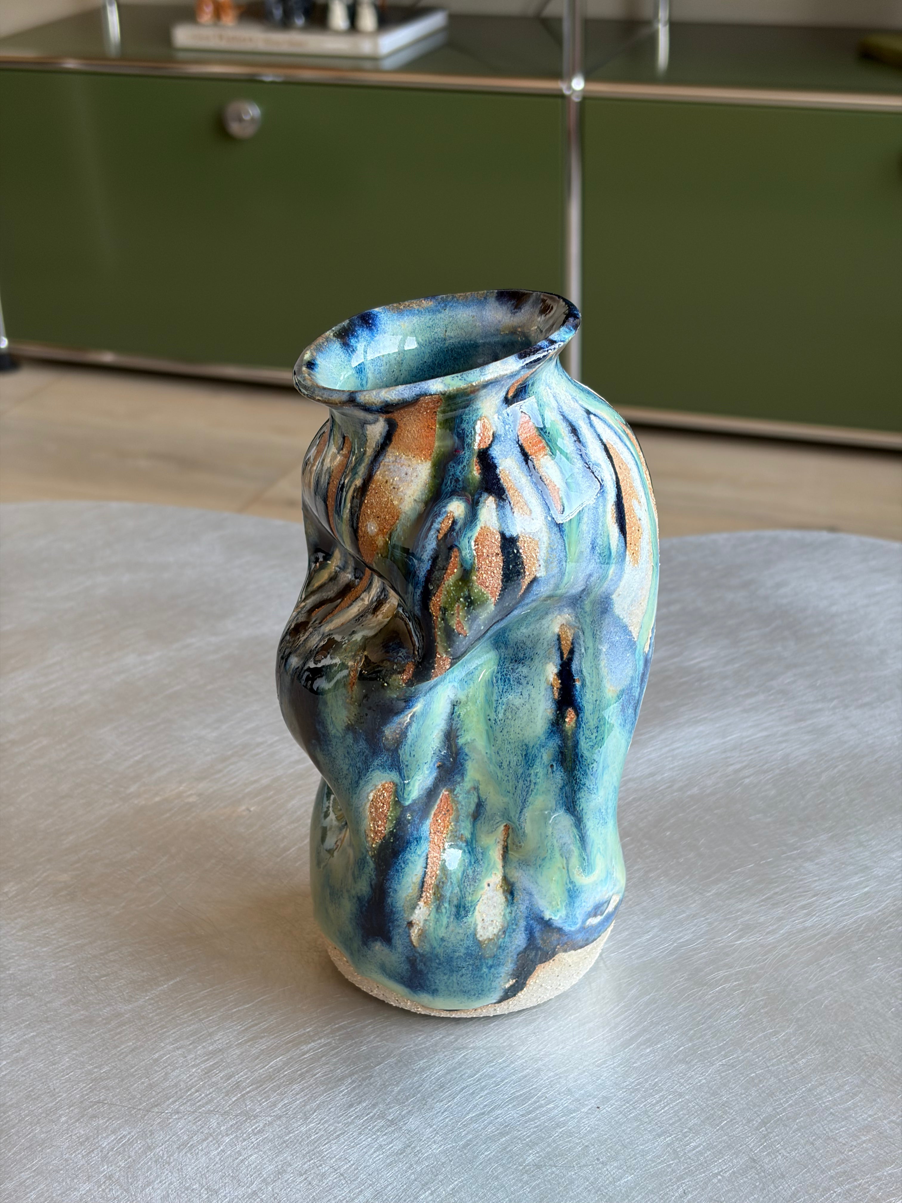 Warped Vase — Multi Turquoise #3