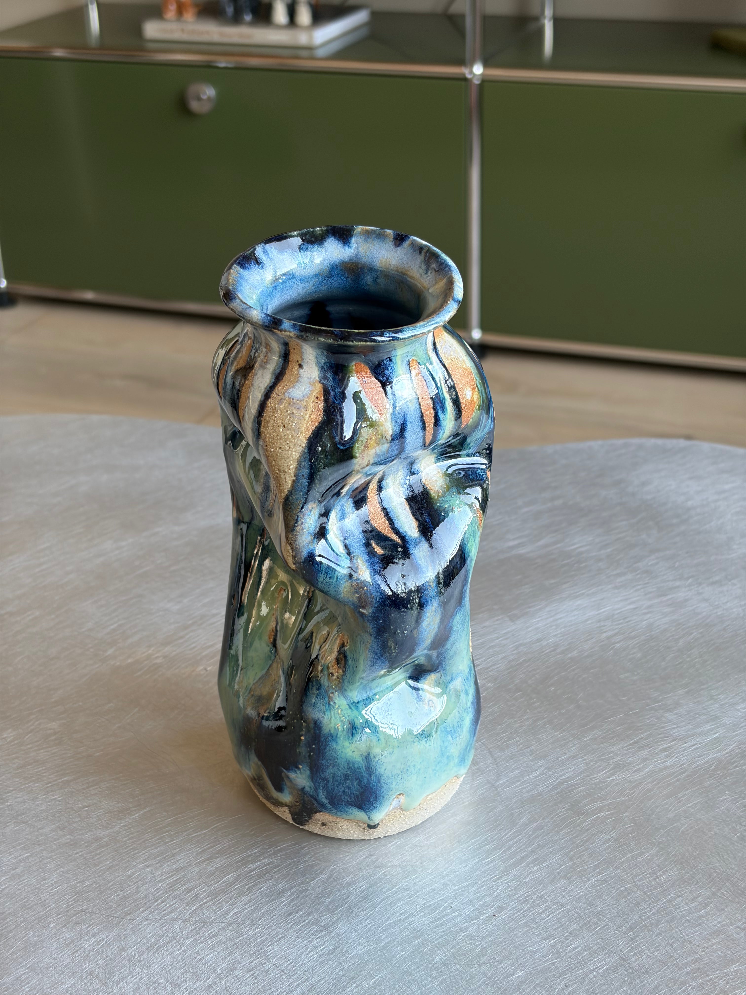 Warped Vase — Multi Turquoise #3