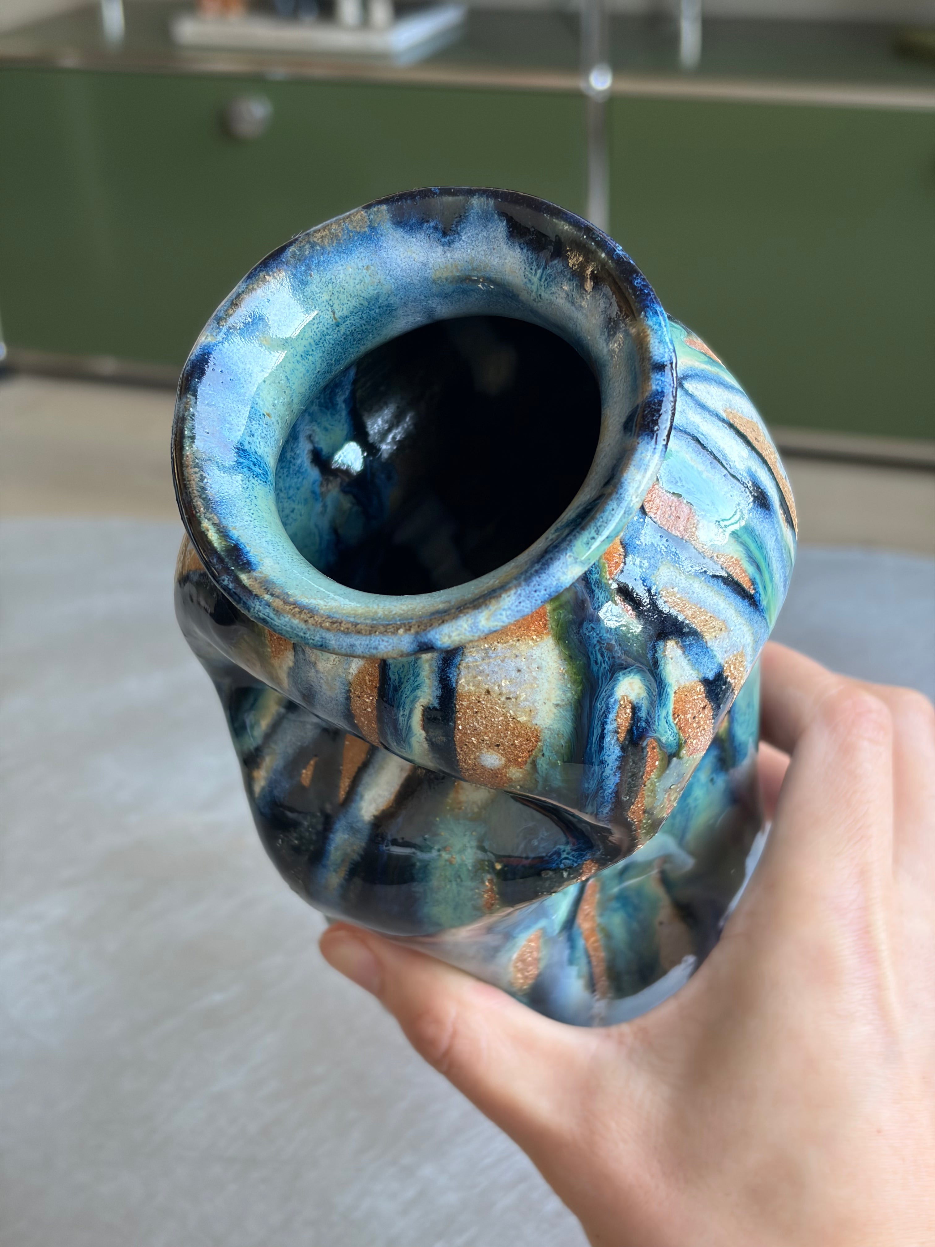 Warped Vase — Multi Turquoise #3