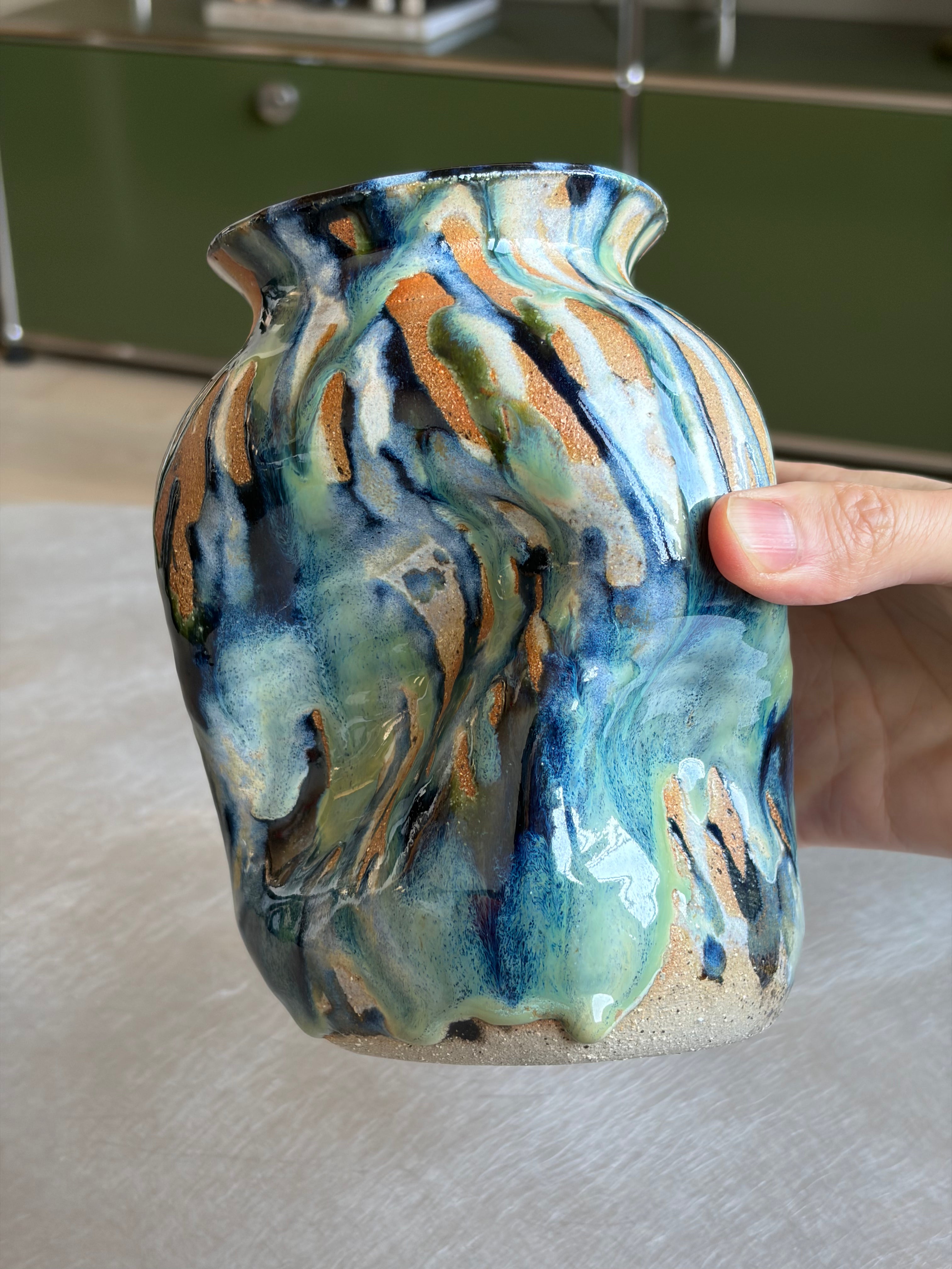 Warped Vase — Multi Turquoise #2