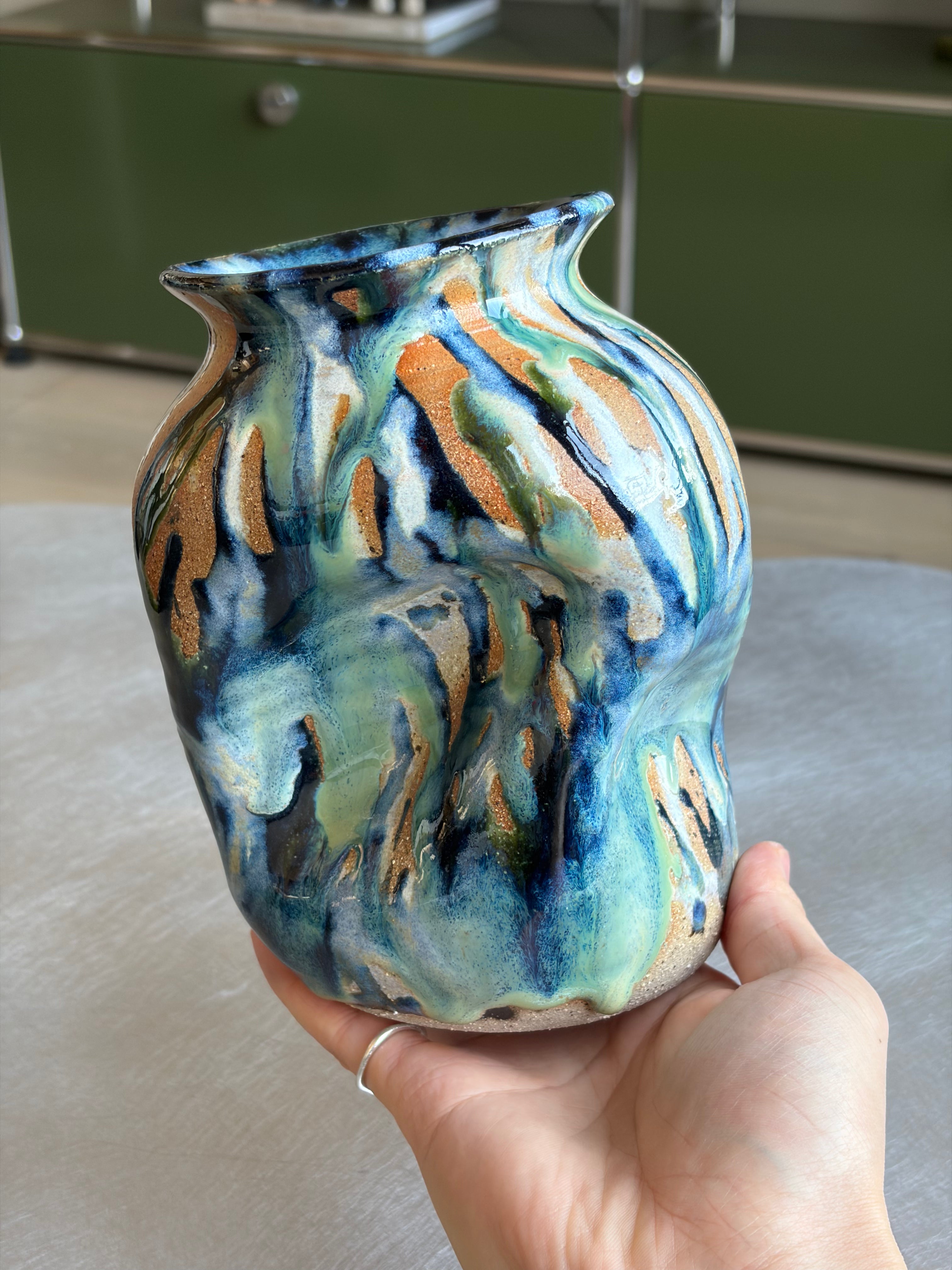 Warped Vase — Multi Turquoise #2