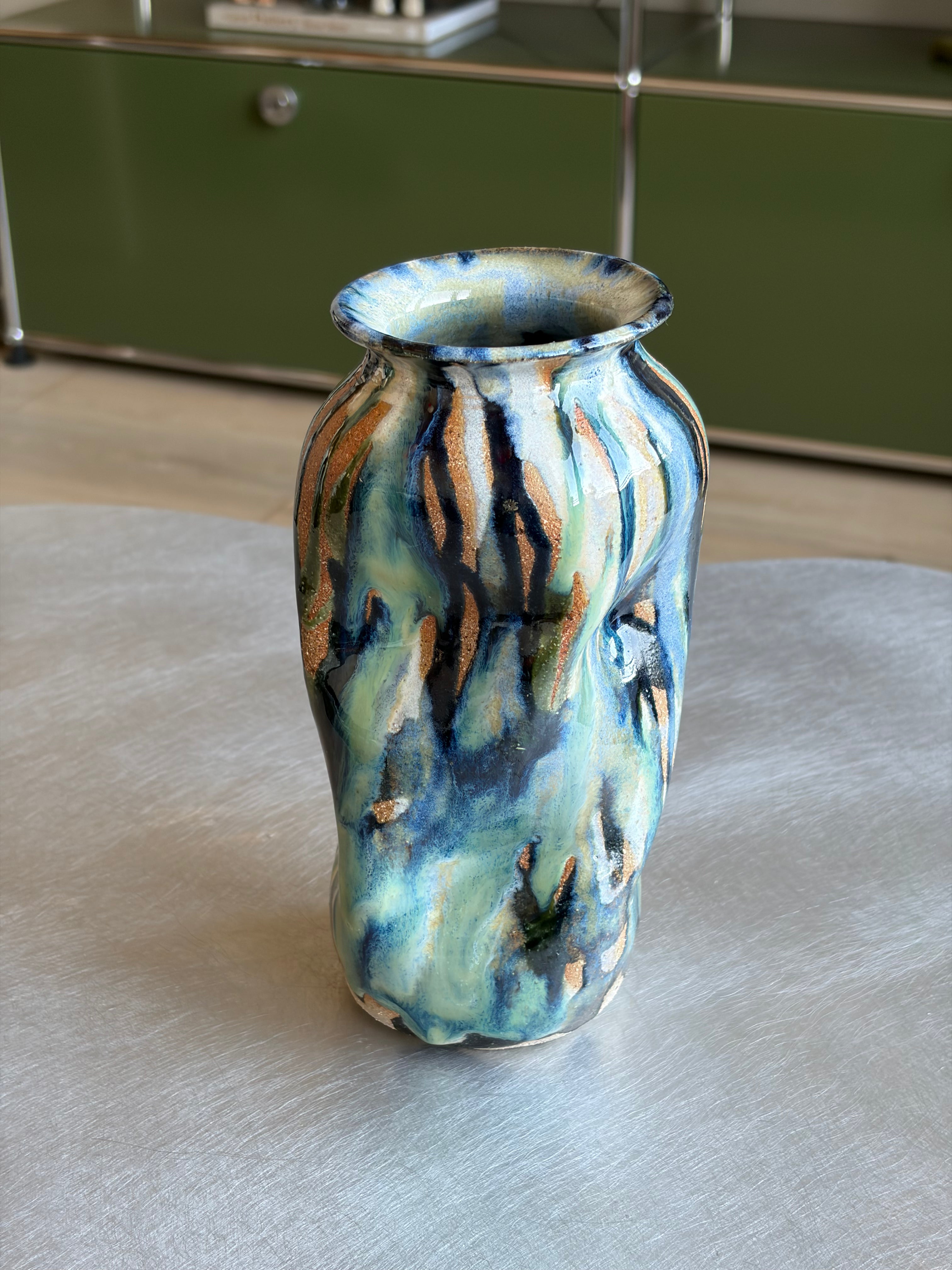 Warped Vase — Multi Turquoise #1