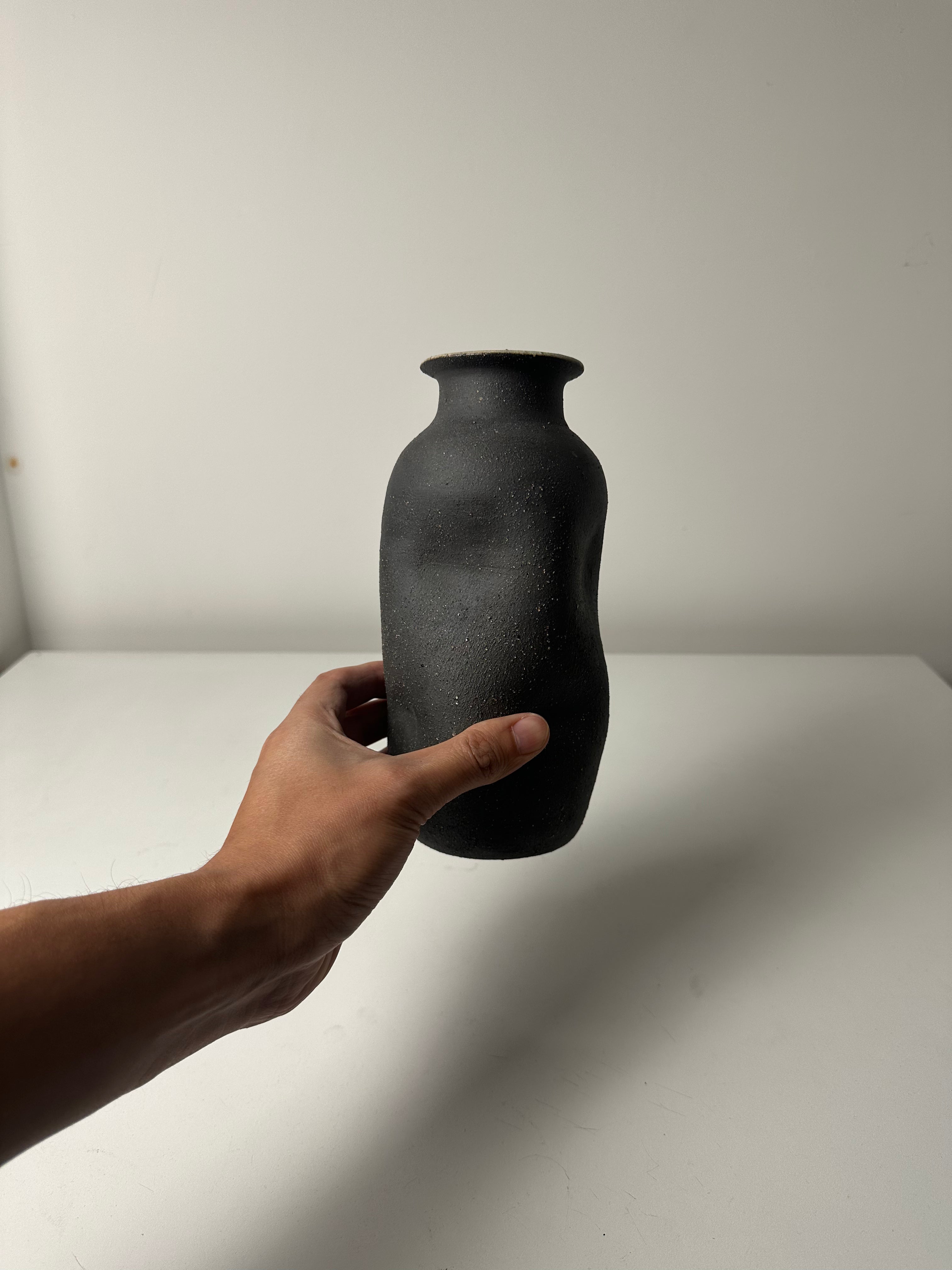 Warped Vase — Raw Matte Black #3