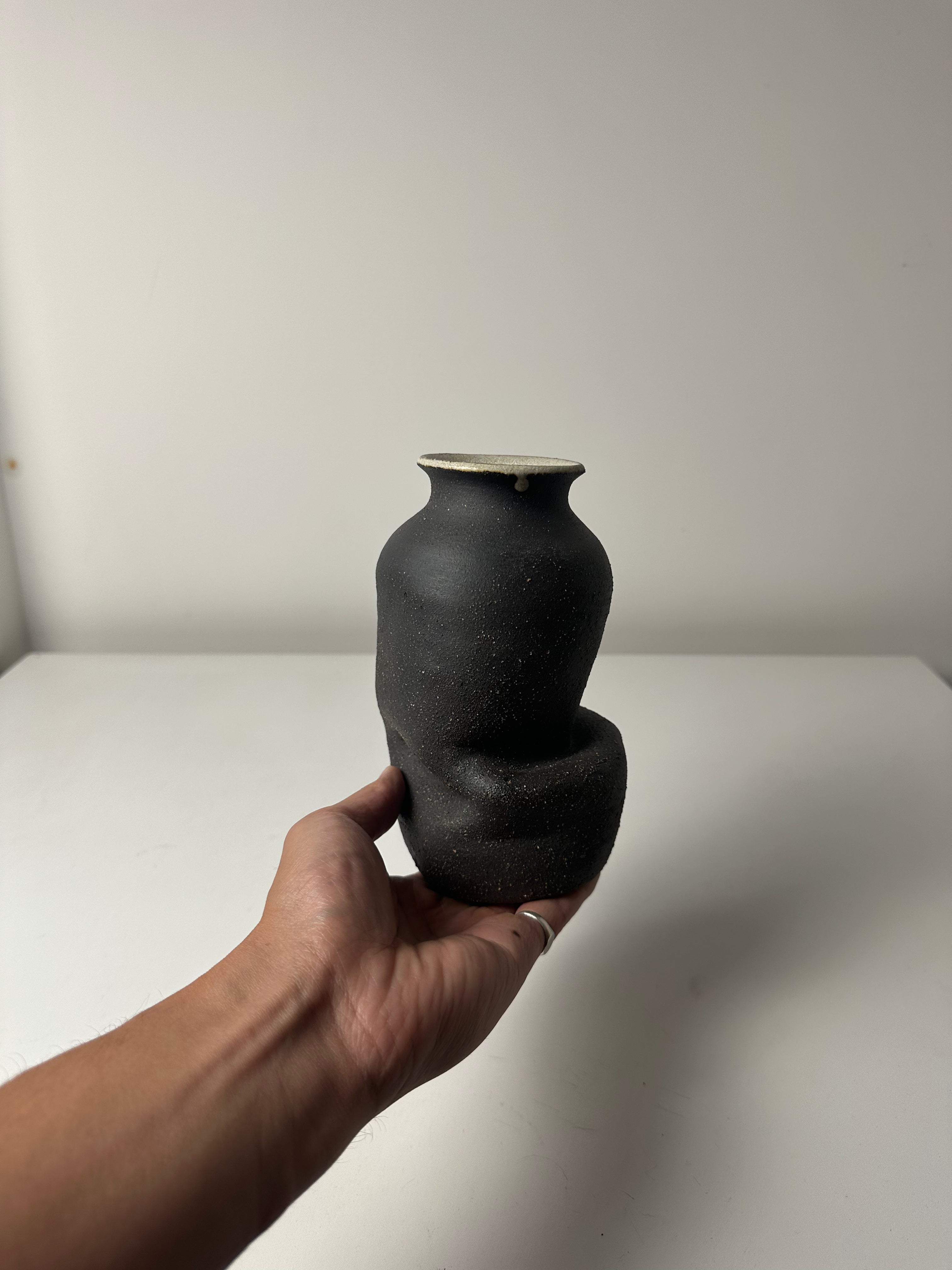 Warped Vase — Raw Matte Black #1